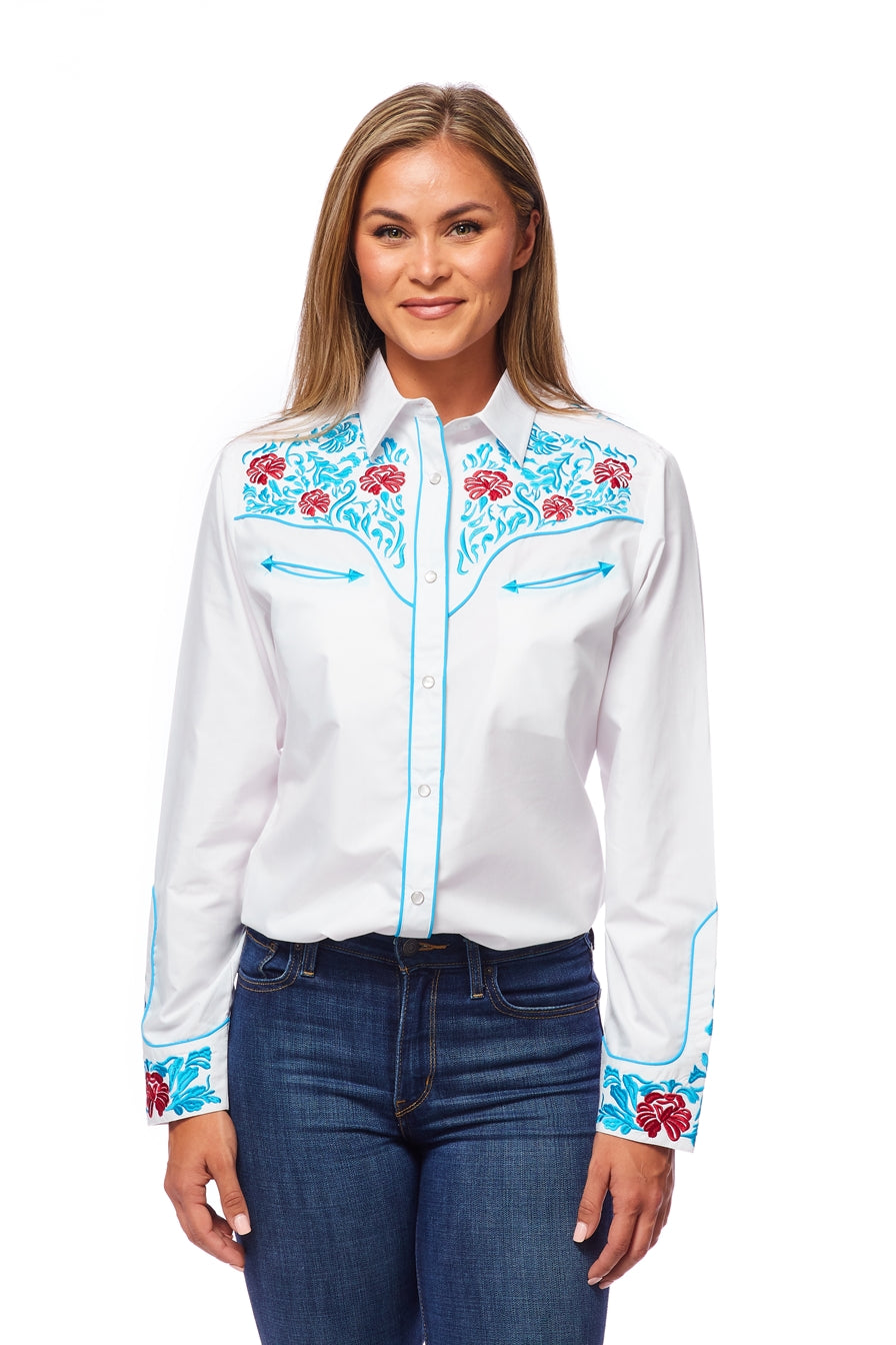 embroidered dress shirts ladies Women’s Western Embroidered diamond studded Shirts-LS500D-527 Pack F(1M-2L-2XL-1XXL) main image 1