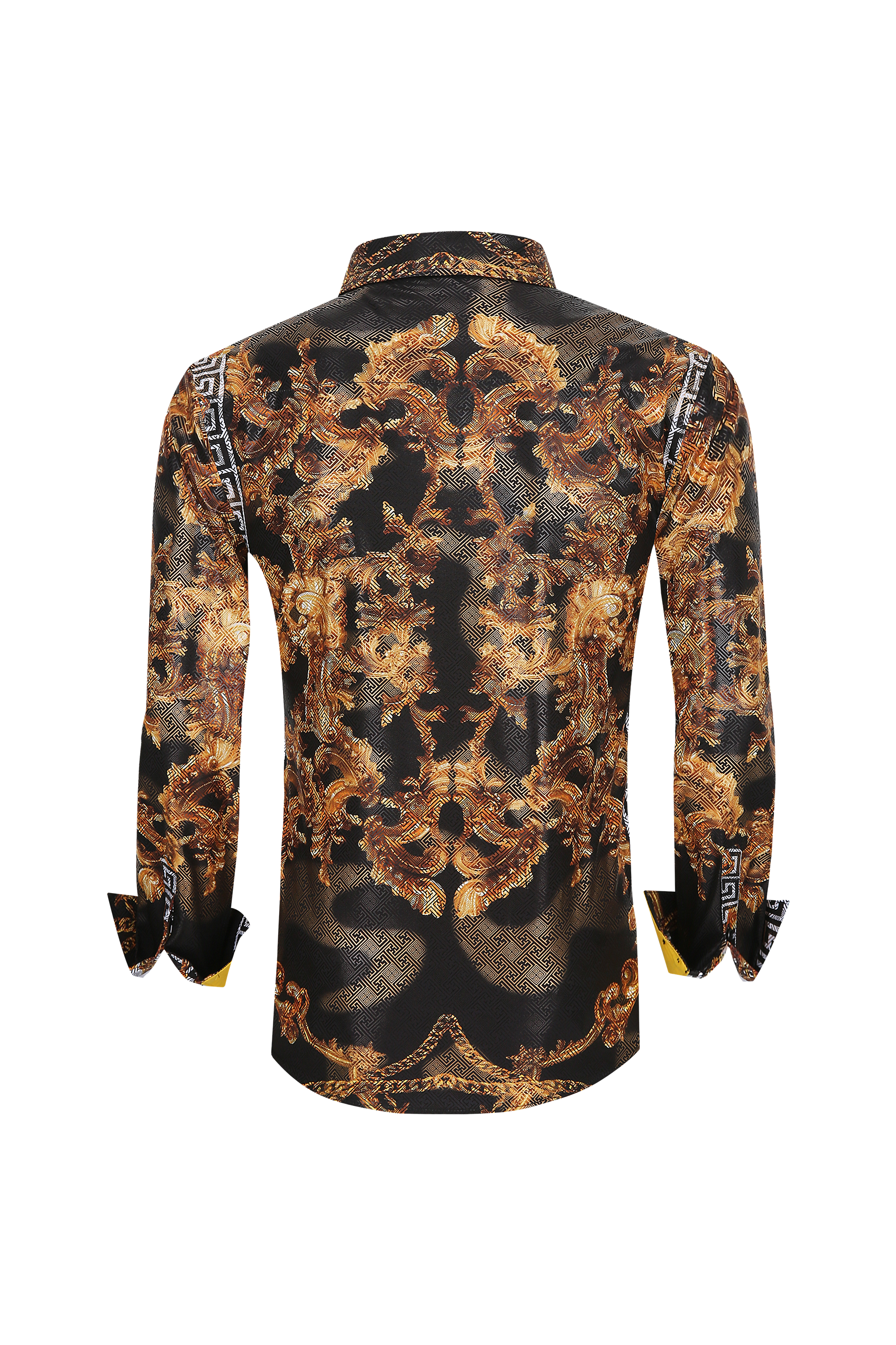 Mens Luxury Brand Printed Silk Like Shirts-HLS2002L-510