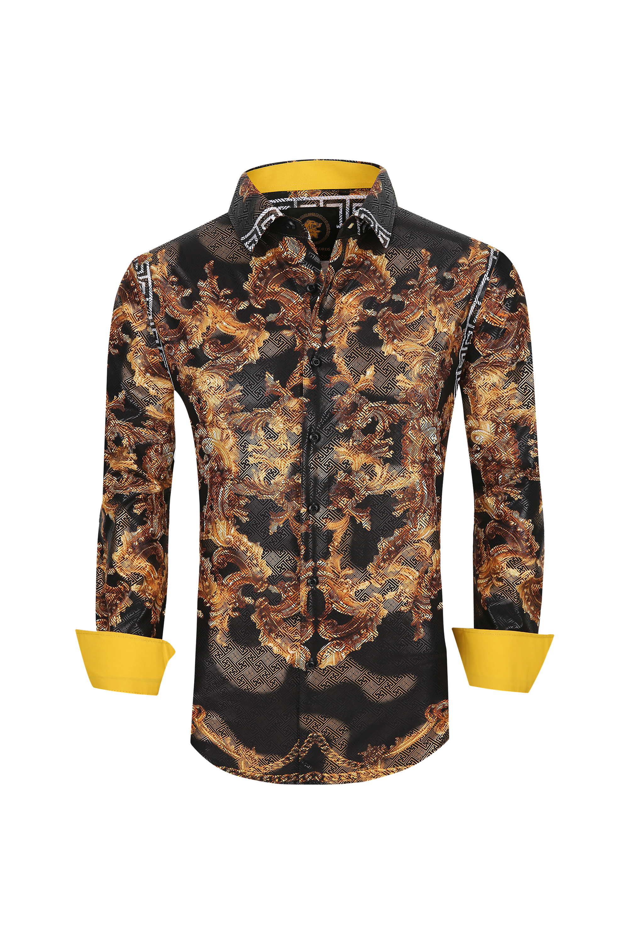 Mens Luxury Brand Printed Silk Like Shirts-HLS2002L-510