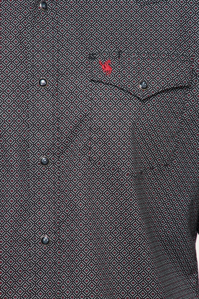 Men's Western Pearl Snaps Print Shirt - PS100L-147