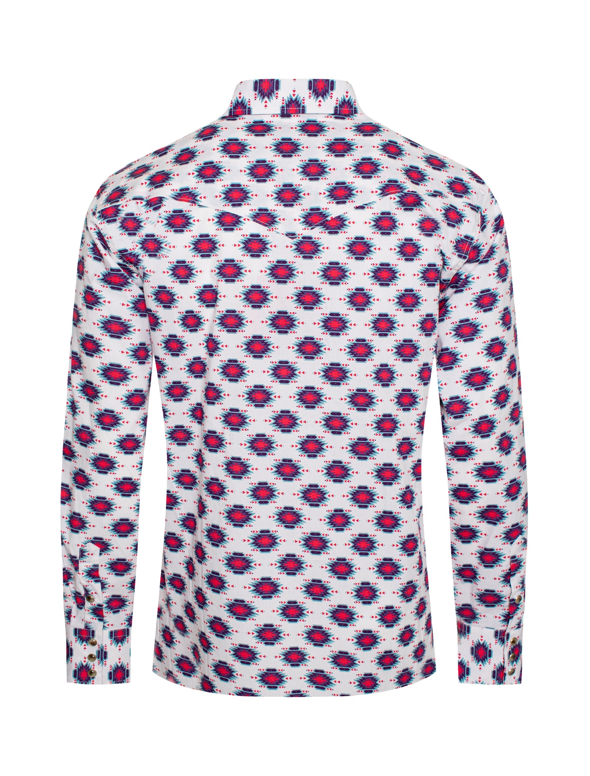 Men's Western Pearl Snap Aztec Print Shirt - PS100L-183