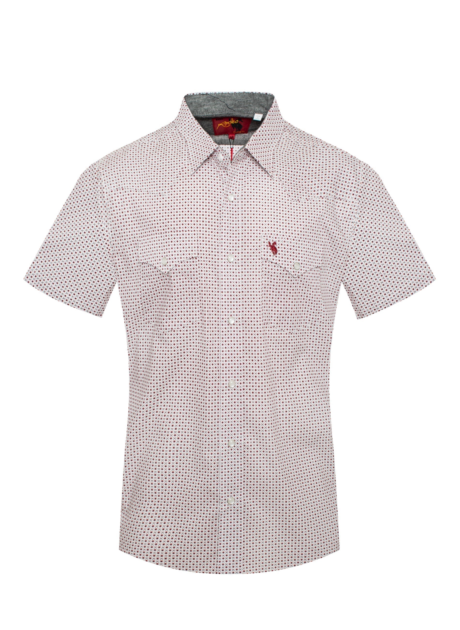 Men's Short Sleeve Pearl Snap Print Shirt -PS100S-133