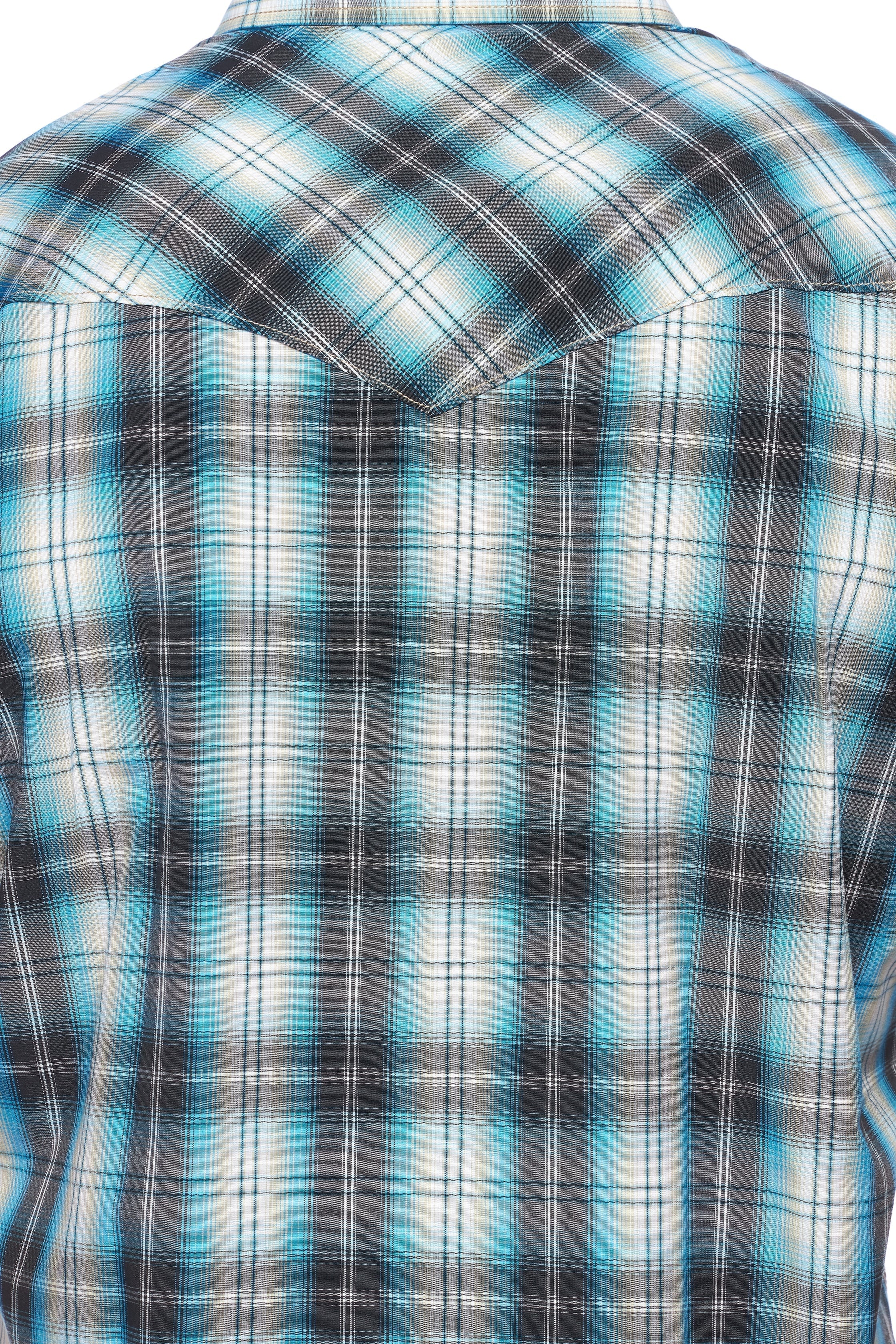 Men's Western Short Sleeve Pearl Snaps Plaid Shirt -PS400S-478