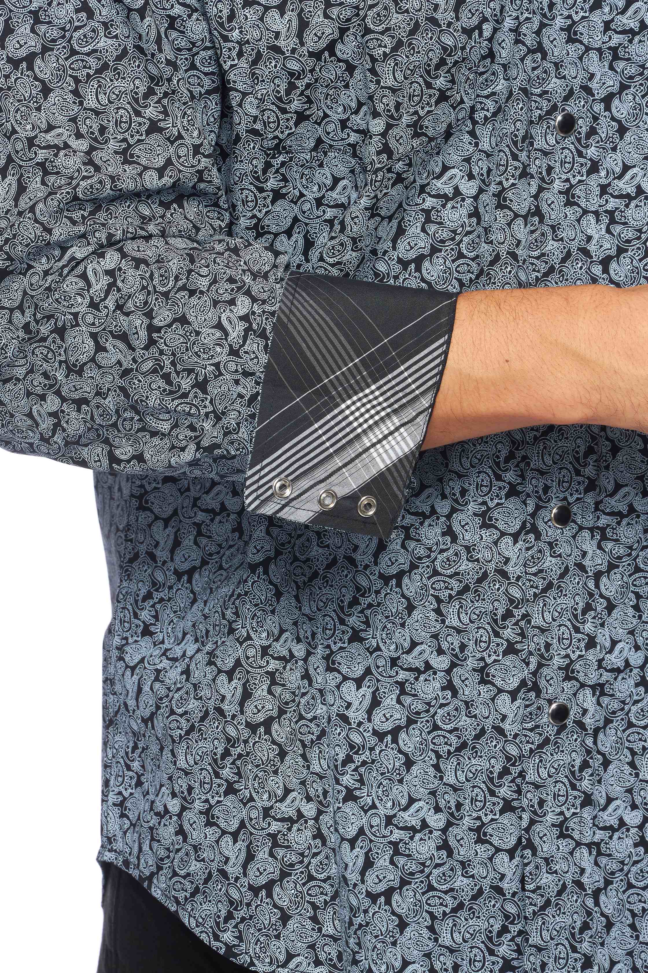 Men's Western Pearl Snap Print Shirt - PS100L-170