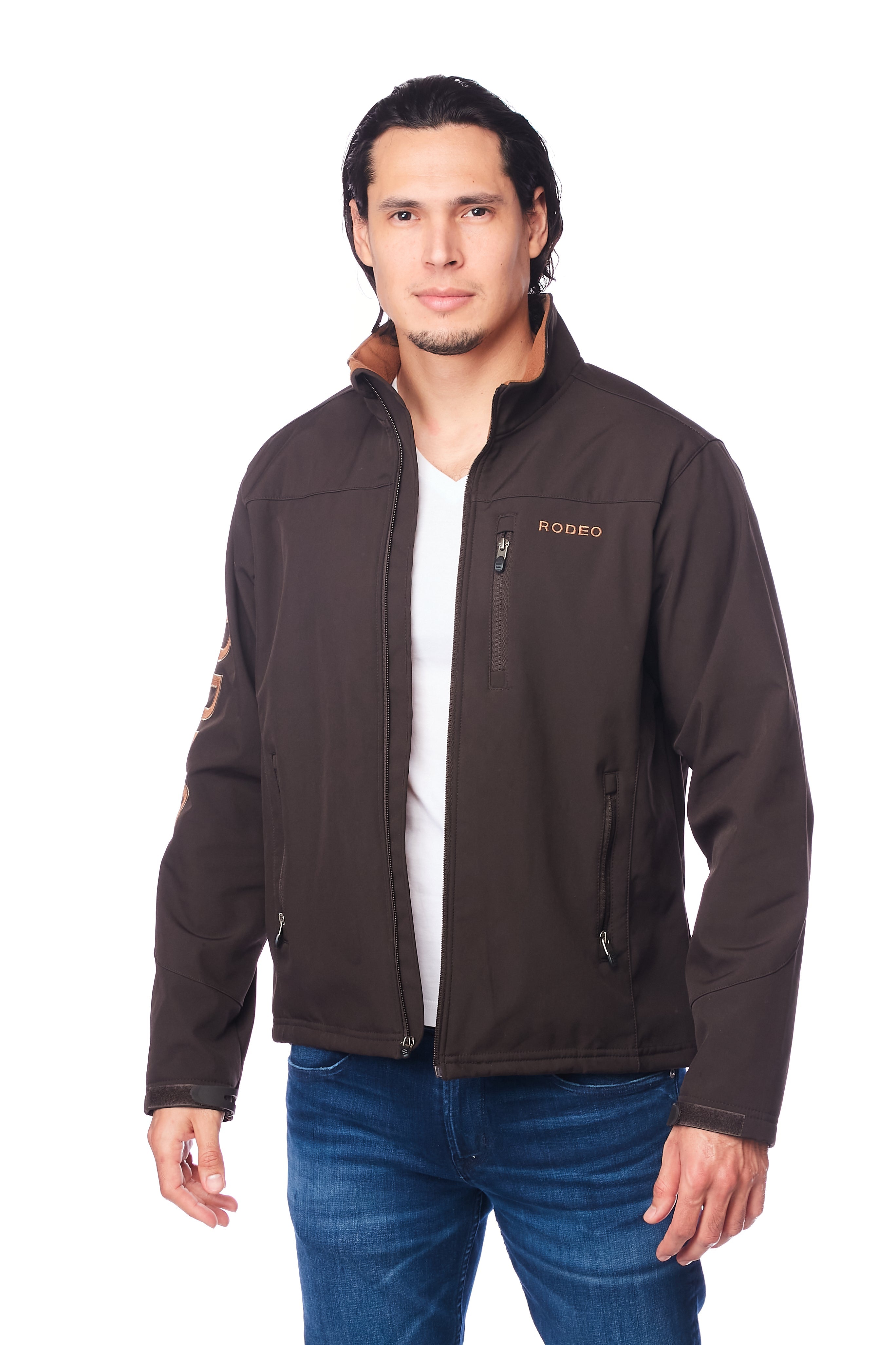 Men's Soft Shell Bonded Jacket -NJ650-EMB-BROWN-COGNAC