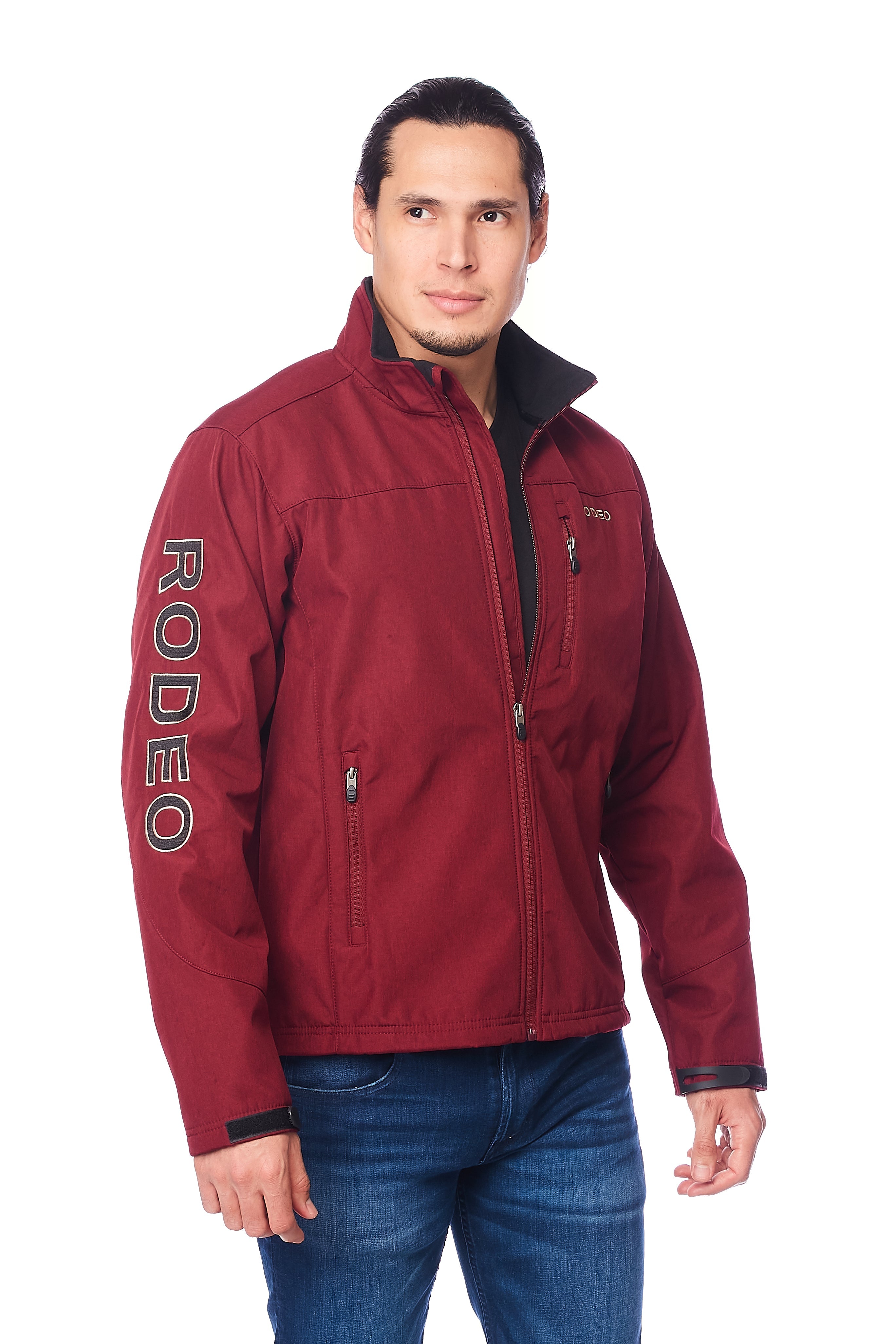 Men's Soft Shell Bonded Jacket -NJ650-EMB-BURG-BLACK