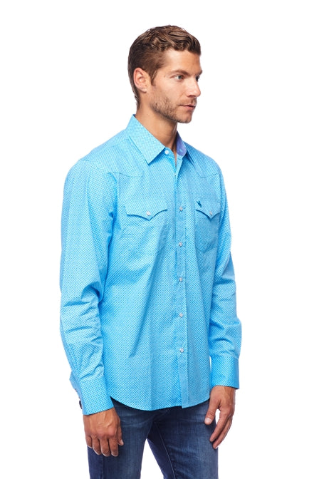 Men's Western Pearl Snaps Print Shirt - PS100L-124