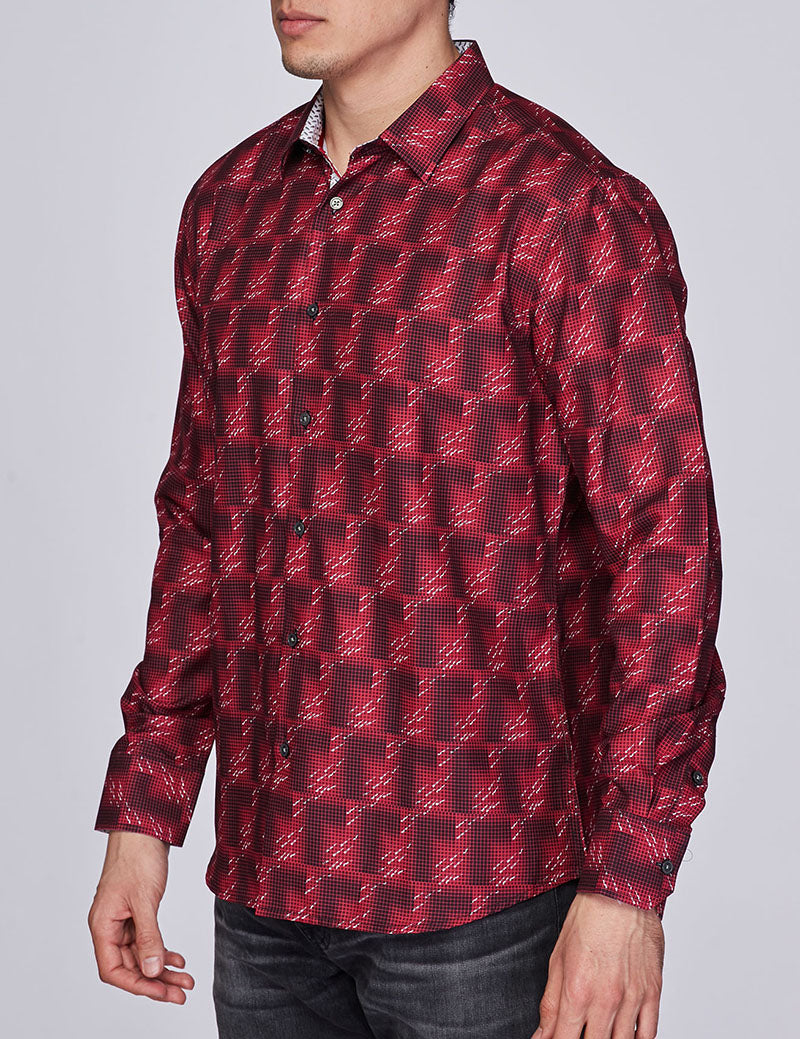 Mens Luxury Brand Printed Silk Like Shirts-HLS2002L-270