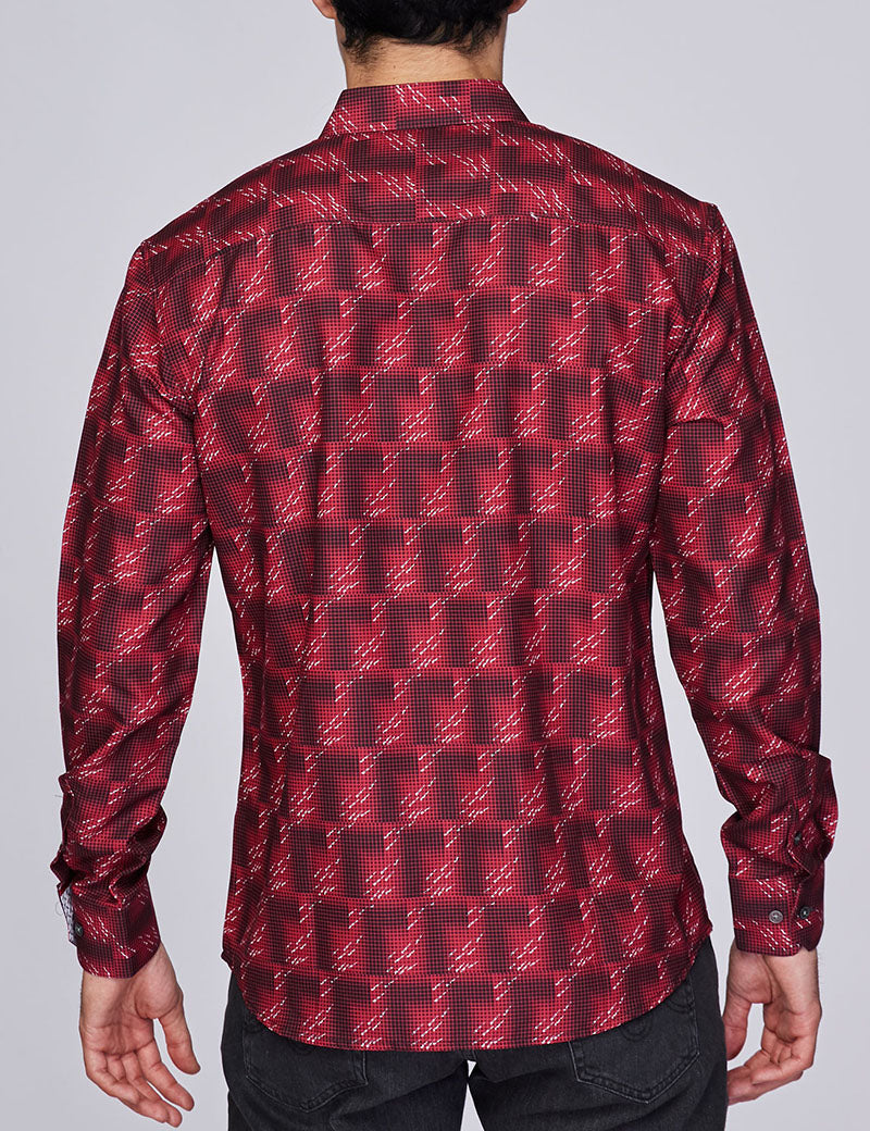 Mens Luxury Brand Printed Silk Like Shirts-HLS2002L-270