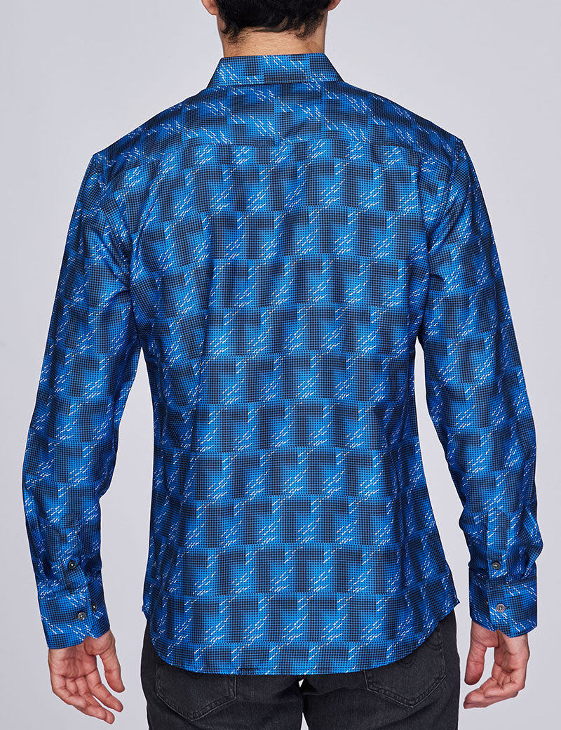 Mens Luxury Brand Printed Silk Like Shirts-HLS2002L-271