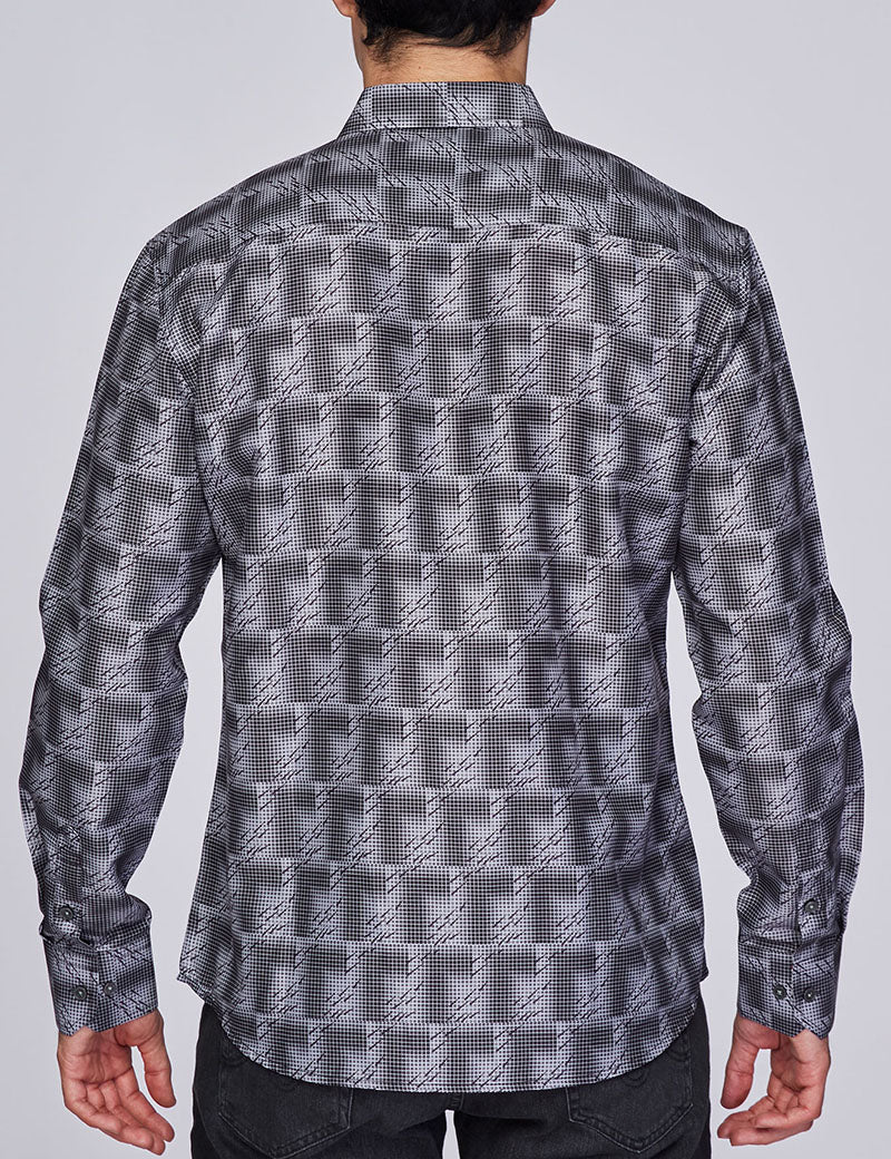 Mens Luxury Brand Printed Silk Like Shirts-HLS2002L-272