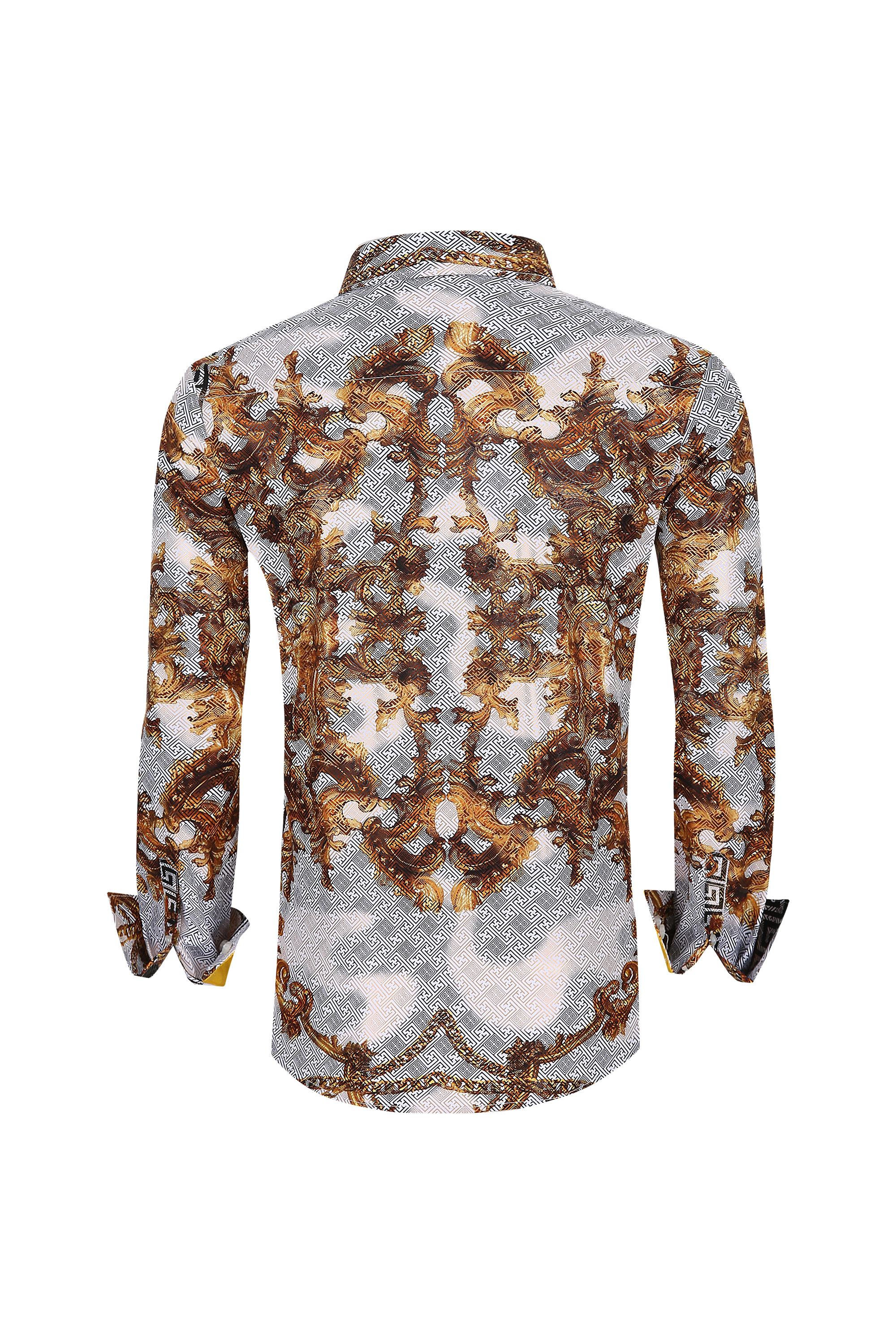 Mens Luxury Brand Printed Silk Like Shirts-HLS2002L-509