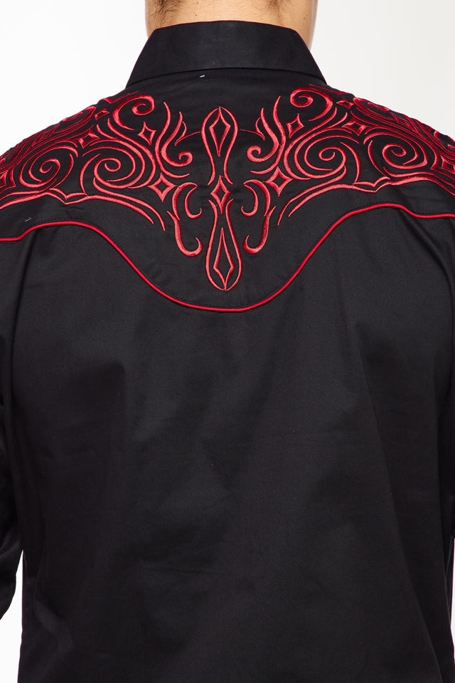 Men's Western Cowboy Embroidery Shirt -PS500L-551