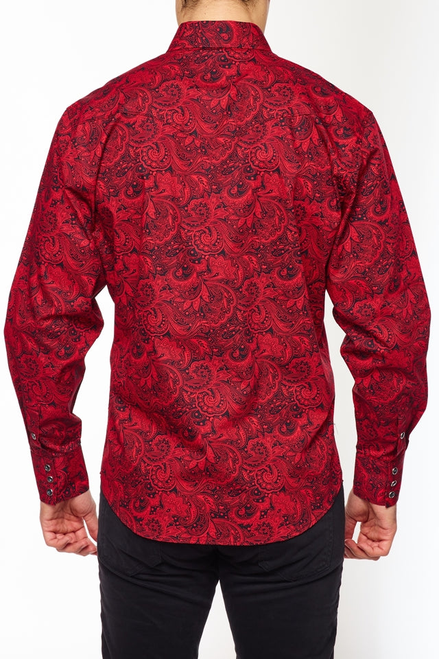 Men's Western Pearl Snaps Print Shirt - PS100L-153