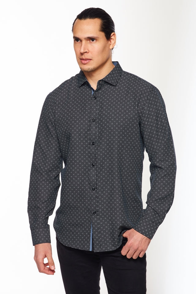 Mens Long Sleeve Printed Casual Button-Down Shirts HLS2004-105