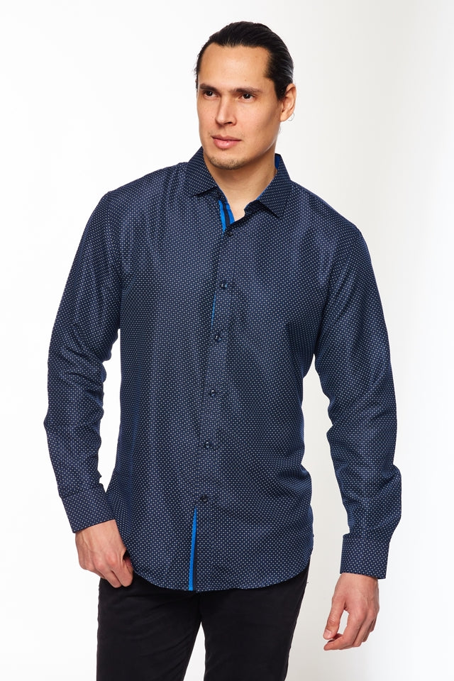 Mens Long Sleeve Printed Casual Button-Down Shirts HLS2004-116