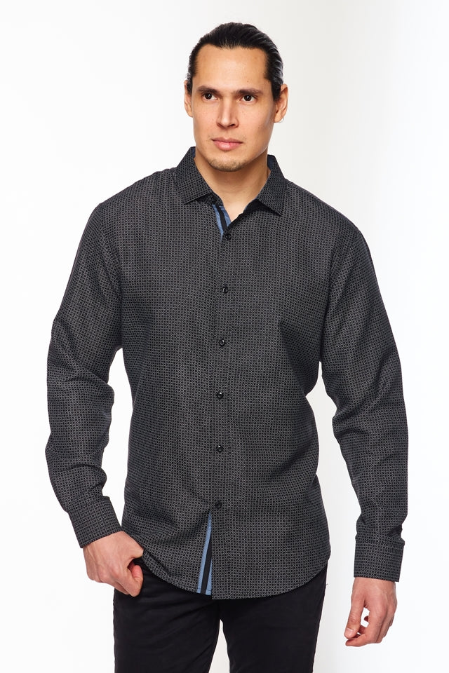 Mens Long Sleeve Printed Casual Button-Down Shirts HLS2004-121