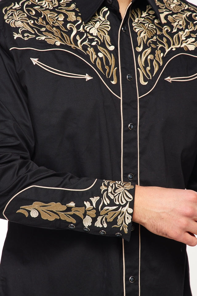 Men's Western Cowboy Embroidery Shirt -PS500L-544