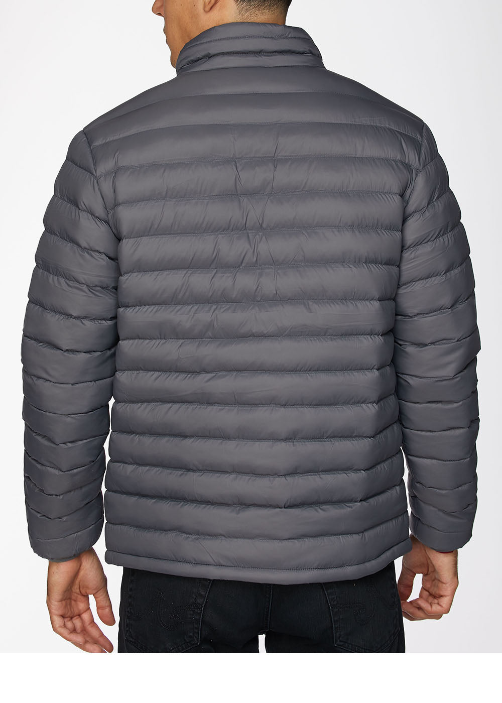 Men's Nylon Quilted Puffer Jacket -NJ640-Charcoal