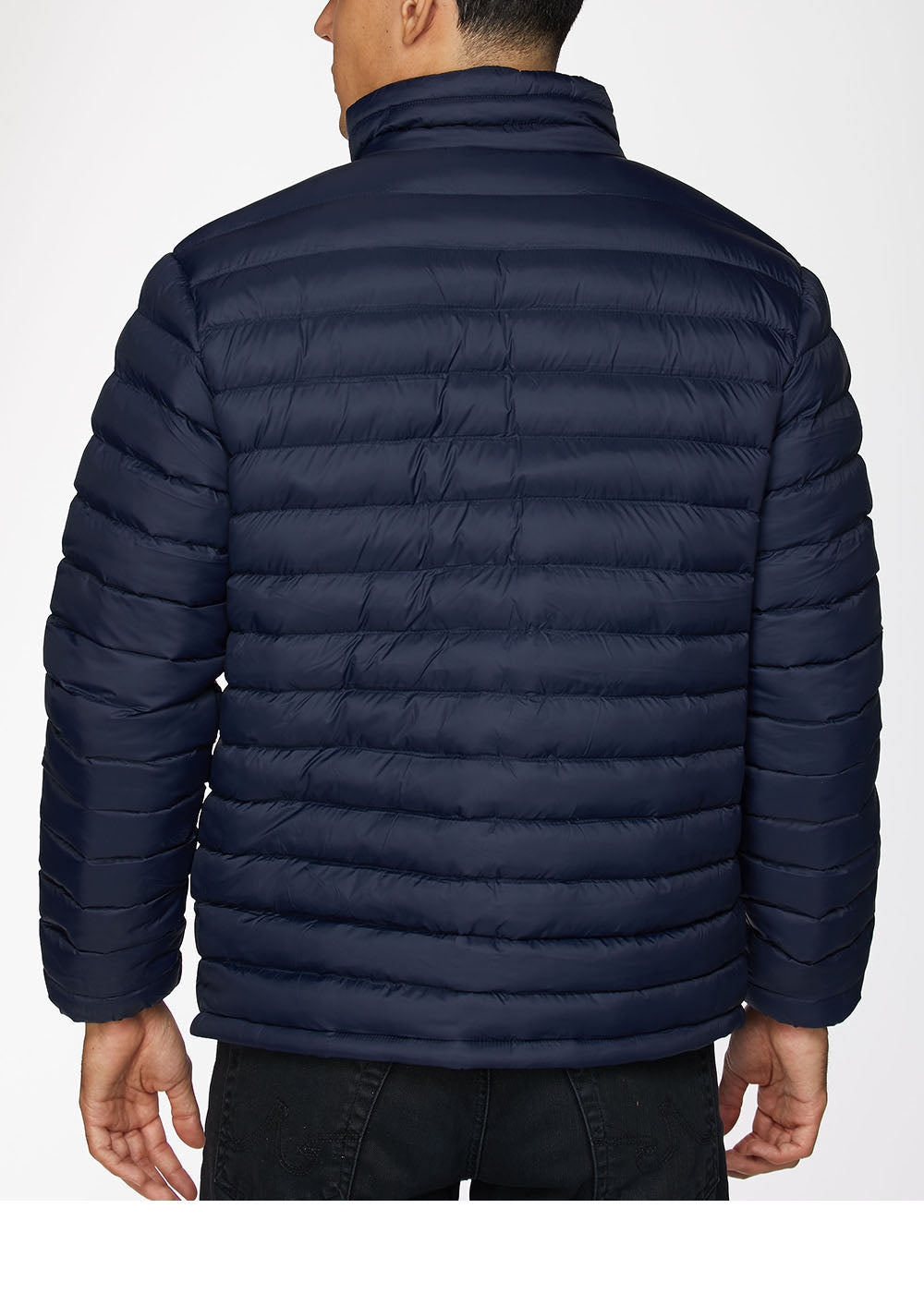 Men's Nylon Quilted Puffer Jacket -NJ640-Navy