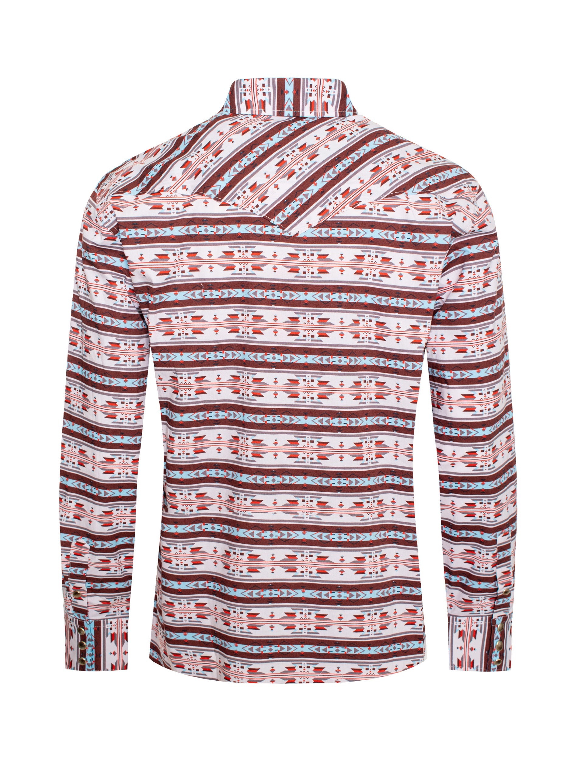 Men's Western Pearl Snap Aztec Print Shirt - PS100L-175