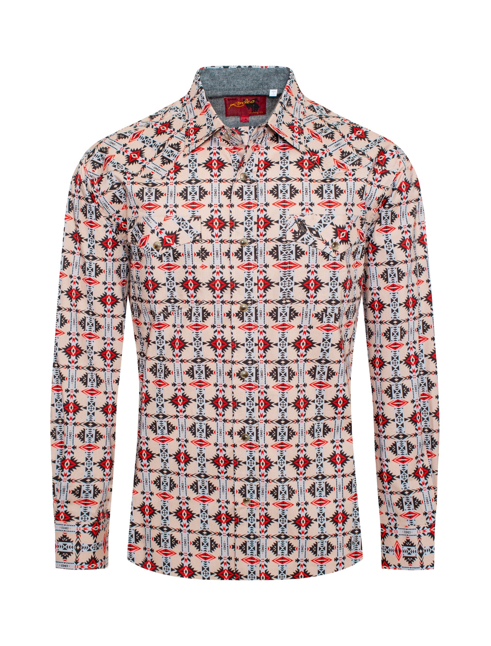 Men's Western Pearl Snap Aztec Print Shirt - PS100L-176