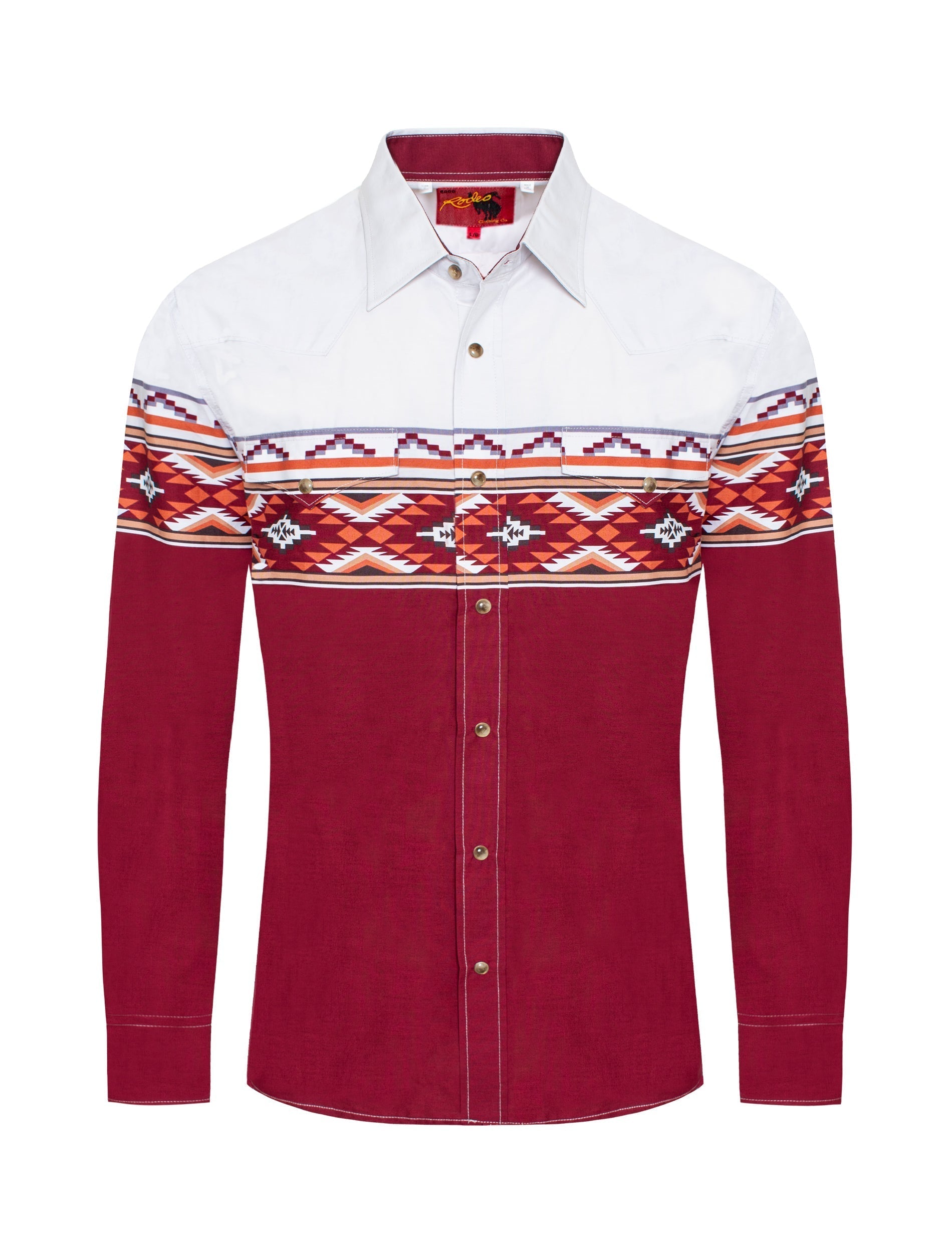 Men's Western Pearl Snap Aztec Print Shirt - PS100L-179