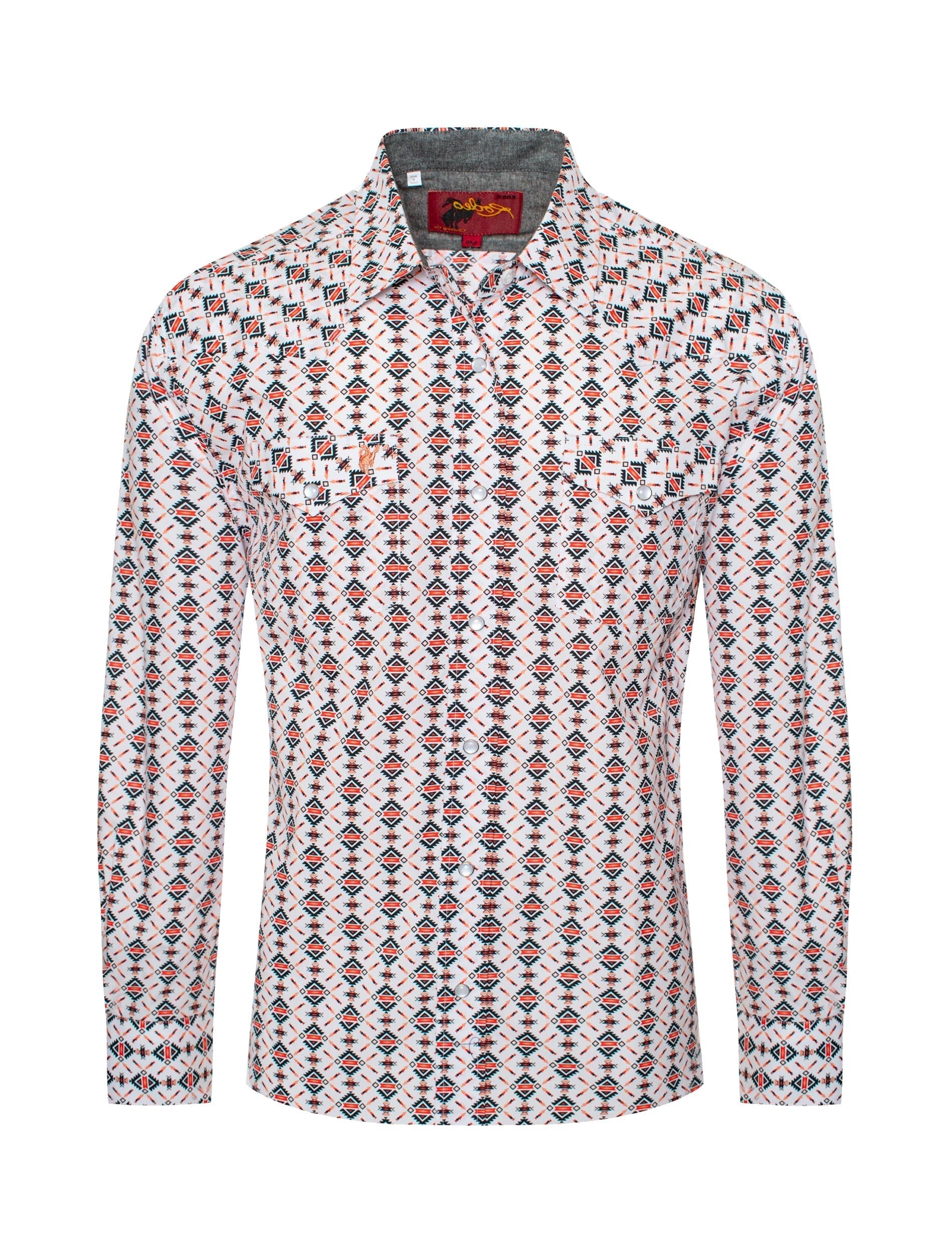 Men's Western Pearl Snap Aztec Print Shirt - PS100L-181