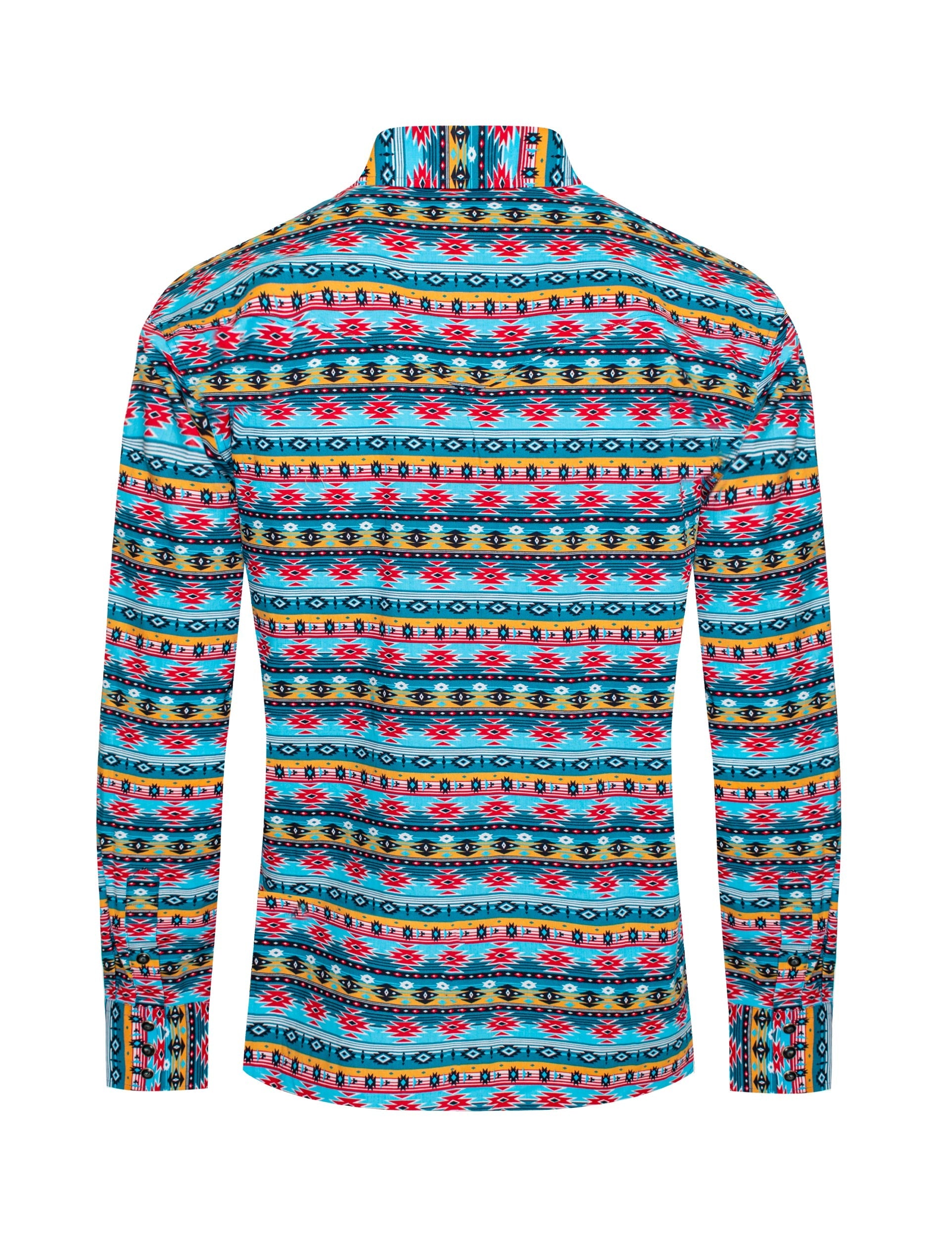 Men's Western Pearl Snap Aztec Print Shirt - PS100L-182