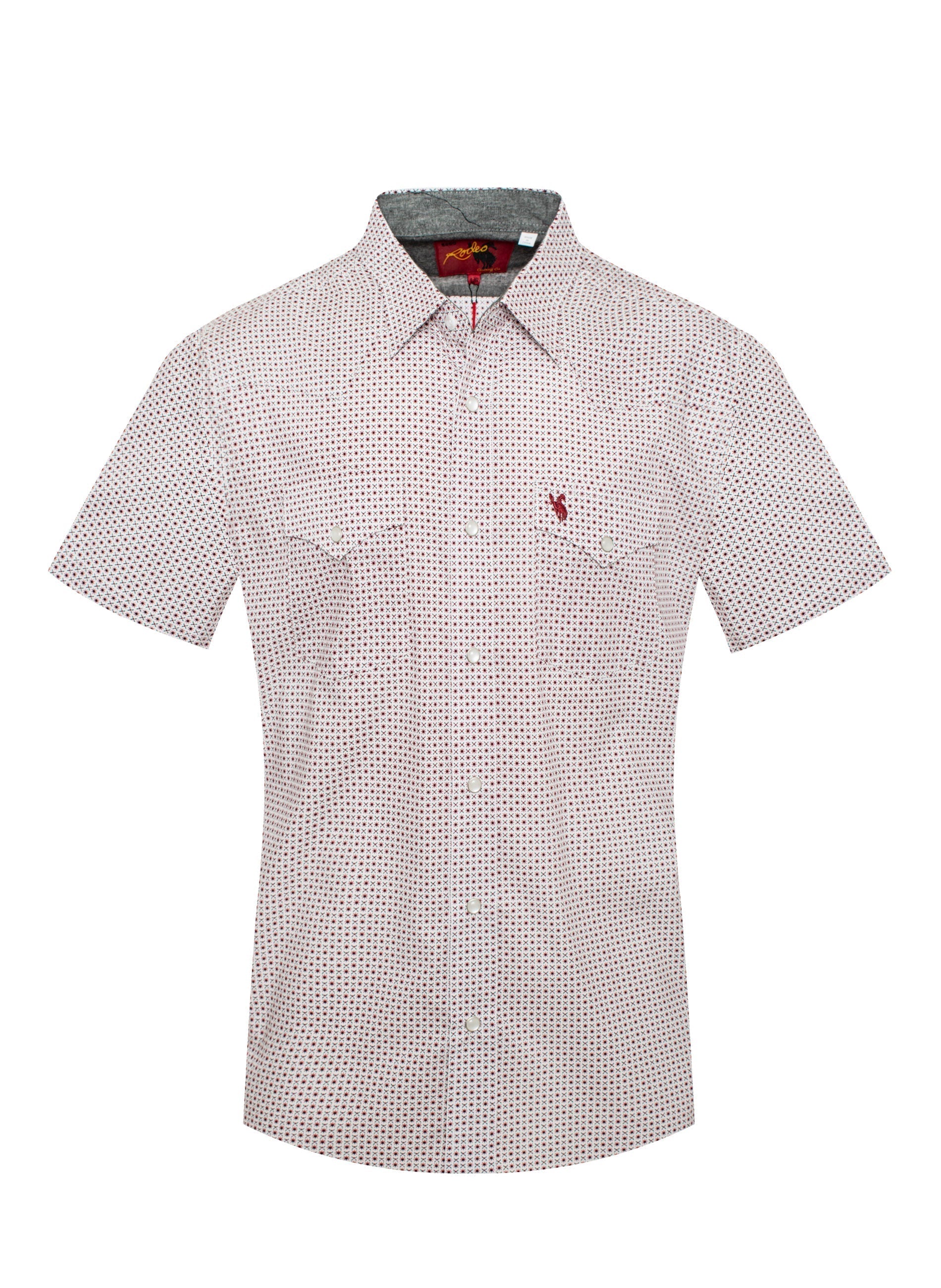 Men's Short Sleeve Pearl Snap Print Shirt -PS100S-133