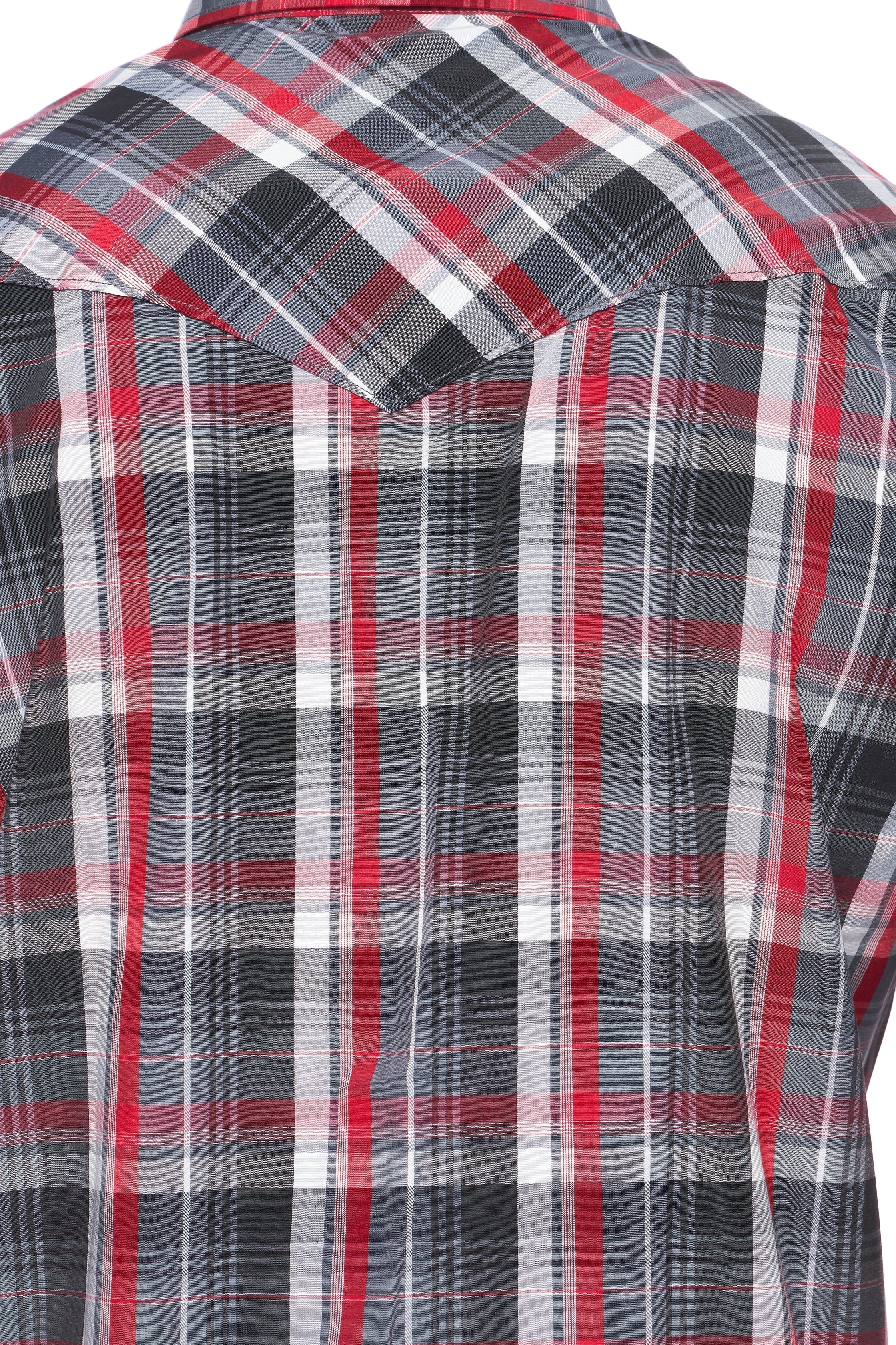 Men's Western Short Sleeve Pearl Snaps Plaid Shirt-PS400S-403