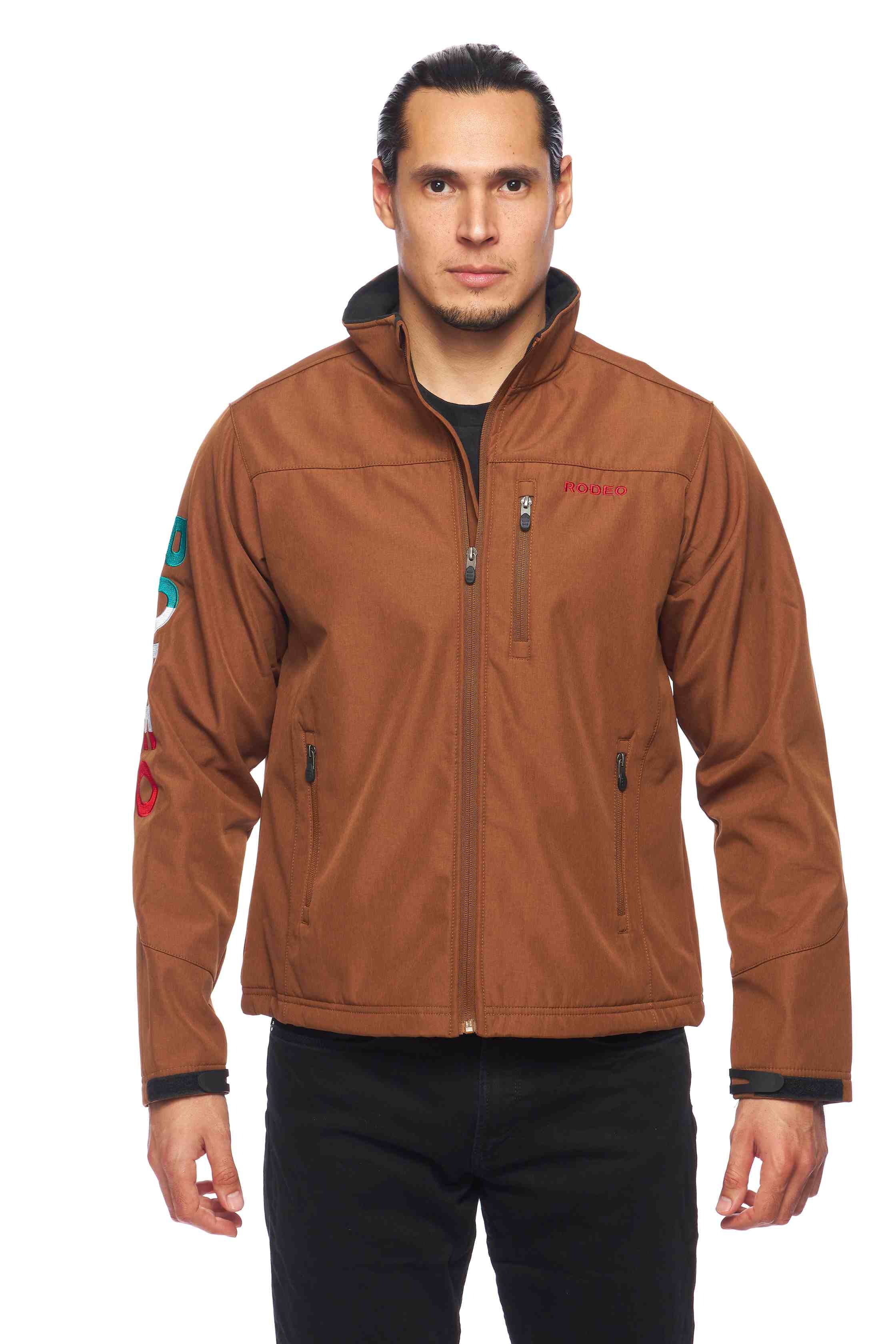 Men's Soft Shell Bonded Jacket -NJ650-EMB-MEX- COGNAC