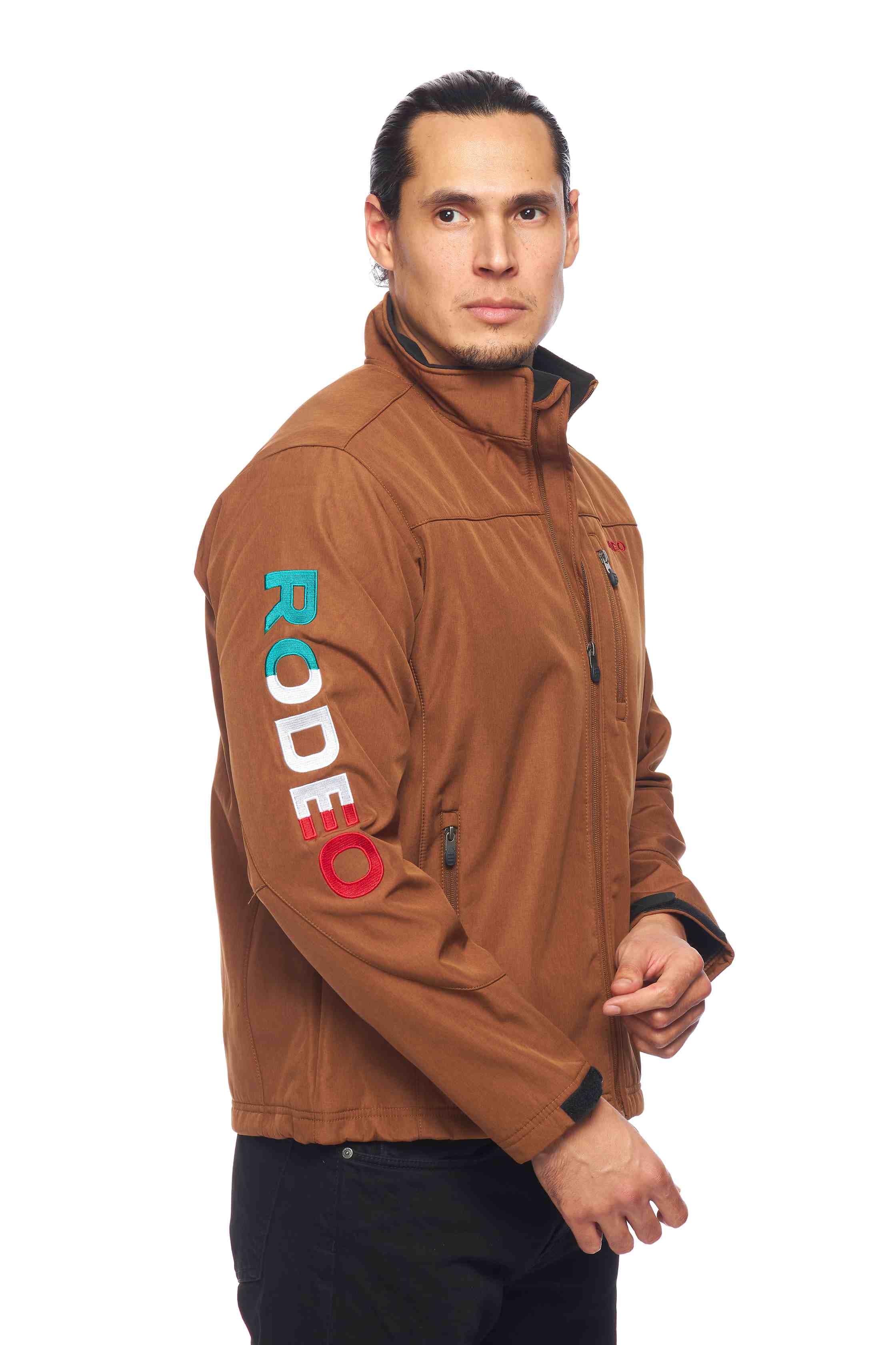 Men's Soft Shell Bonded Jacket -NJ650-EMB-MEX- COGNAC