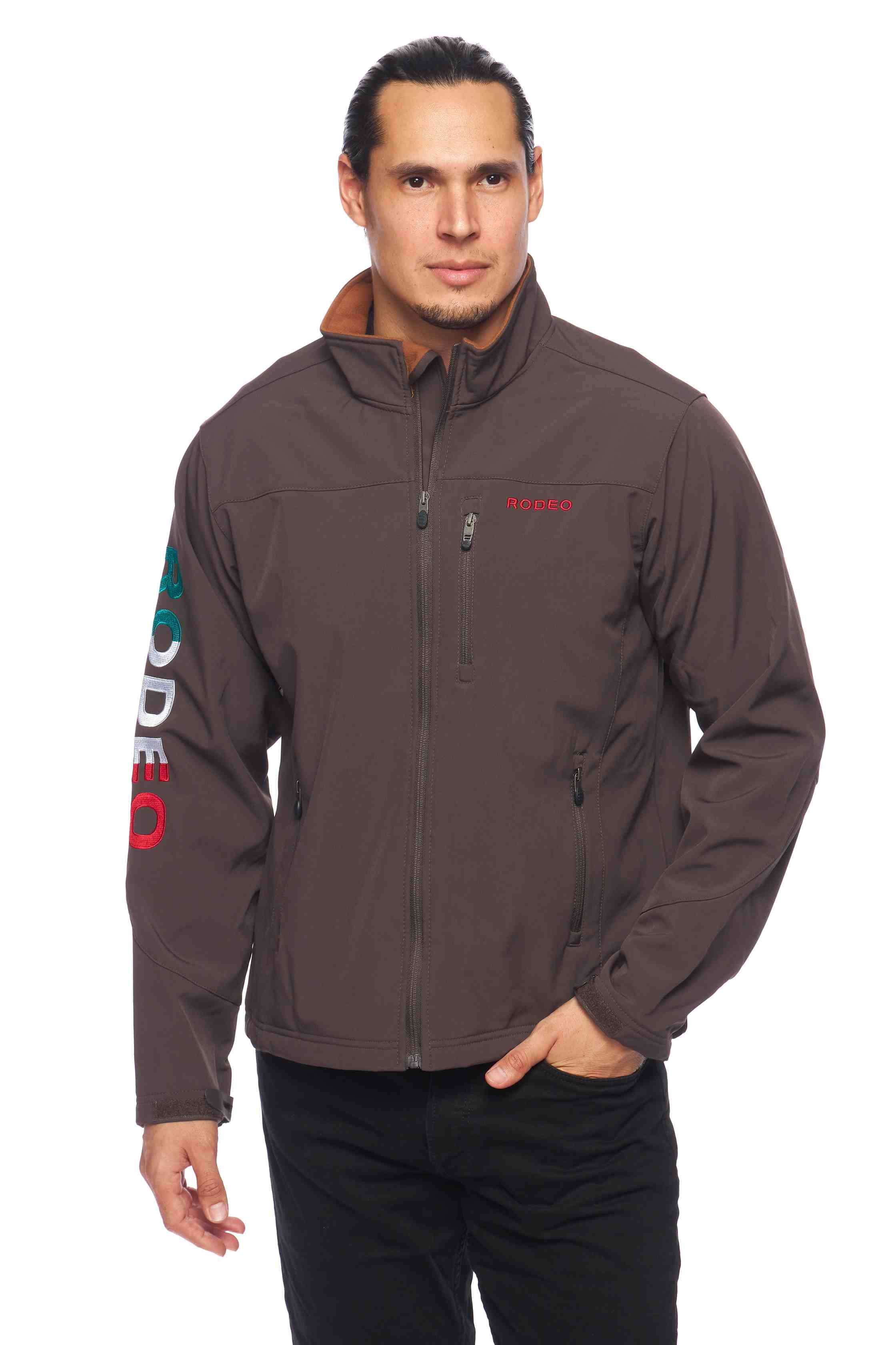 Men's Soft Shell Bonded Jacket -NJ650-EMB-MEX-BROWN