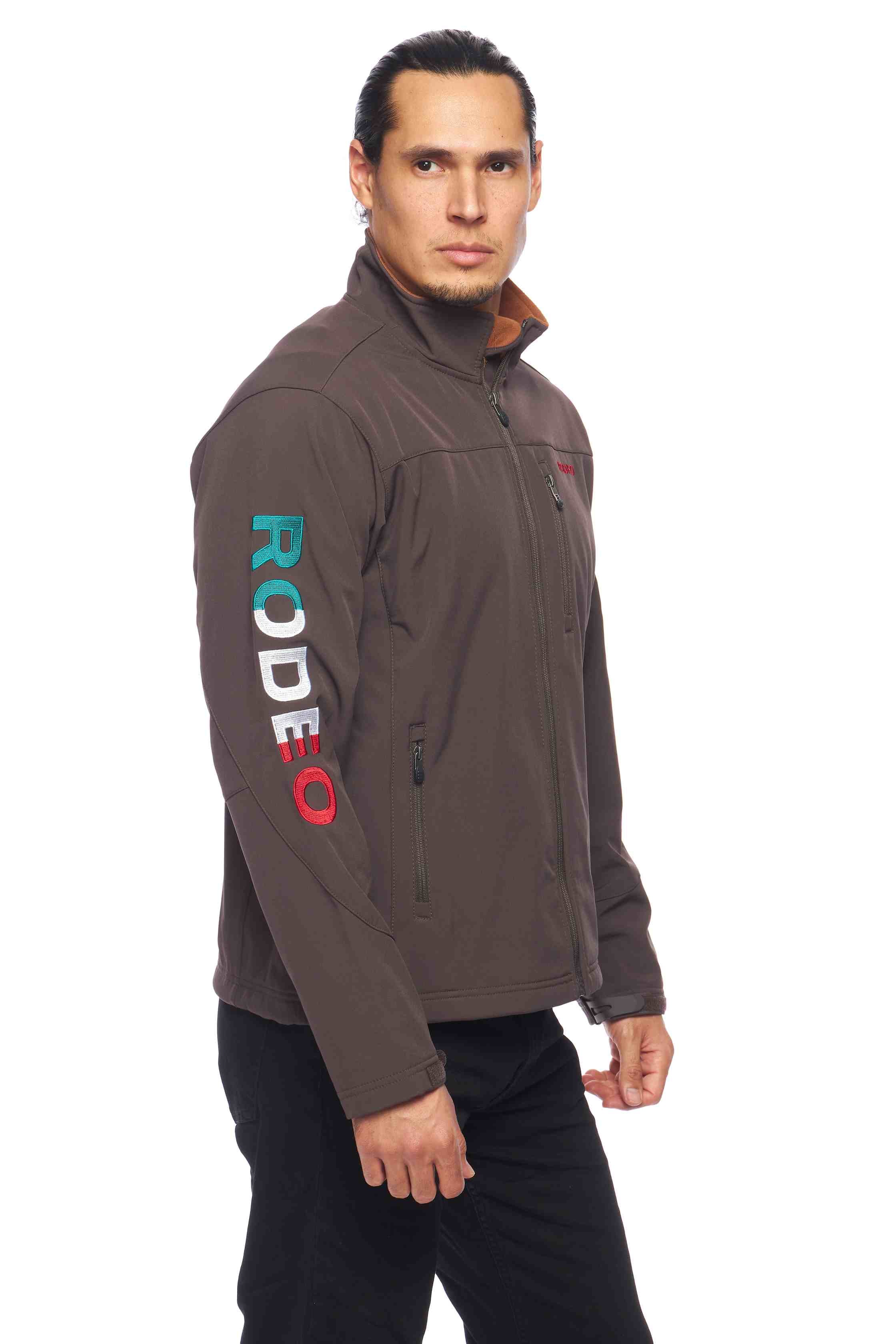 Men's Soft Shell Bonded Jacket -NJ650-EMB-MEX-BROWN