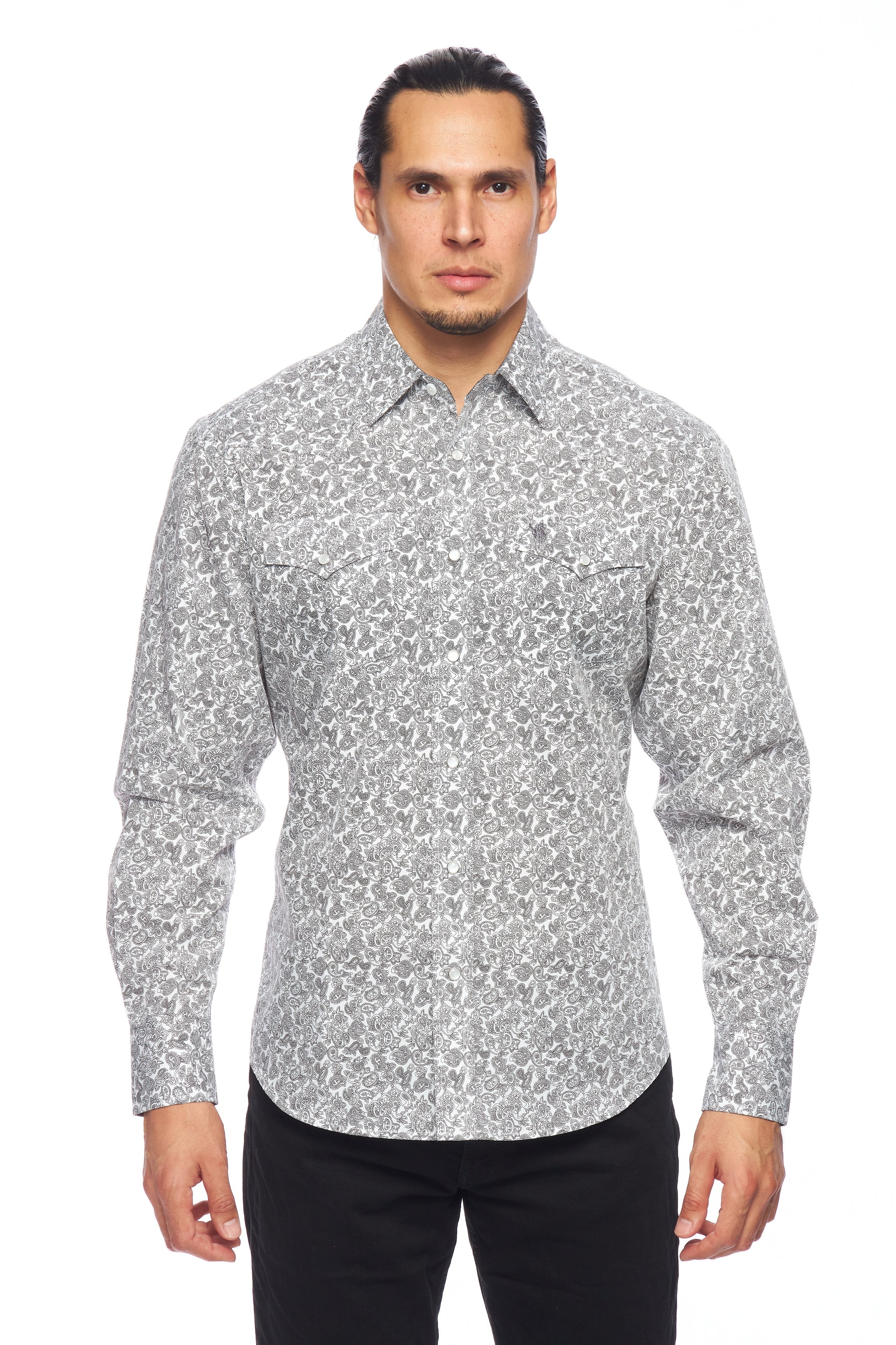 Men's Western Pearl Snap Print Shirt - PS100L-171