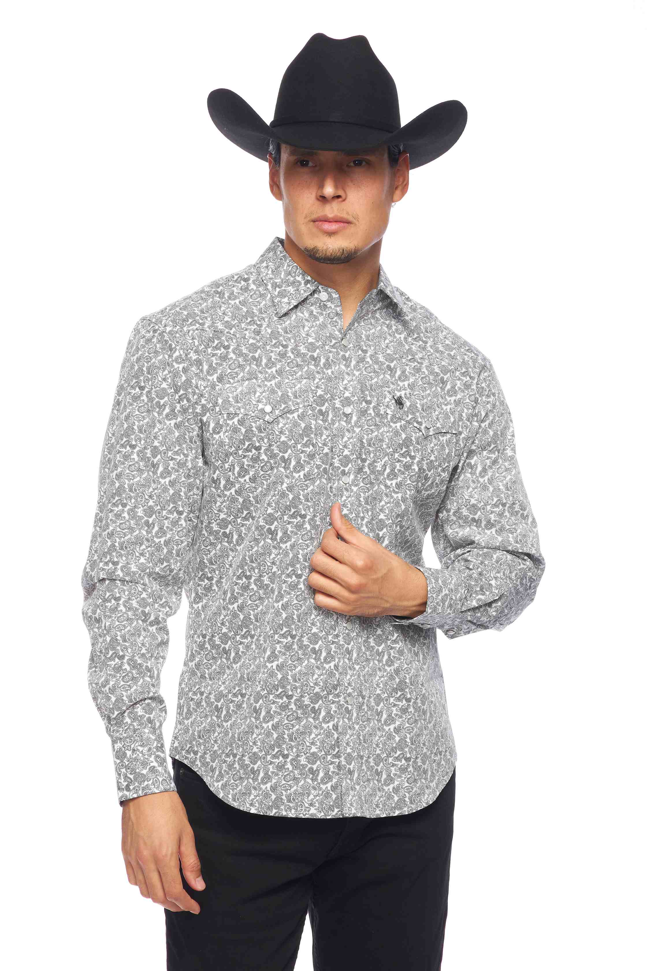 Men's Western Pearl Snap Print Shirt - PS100L-171