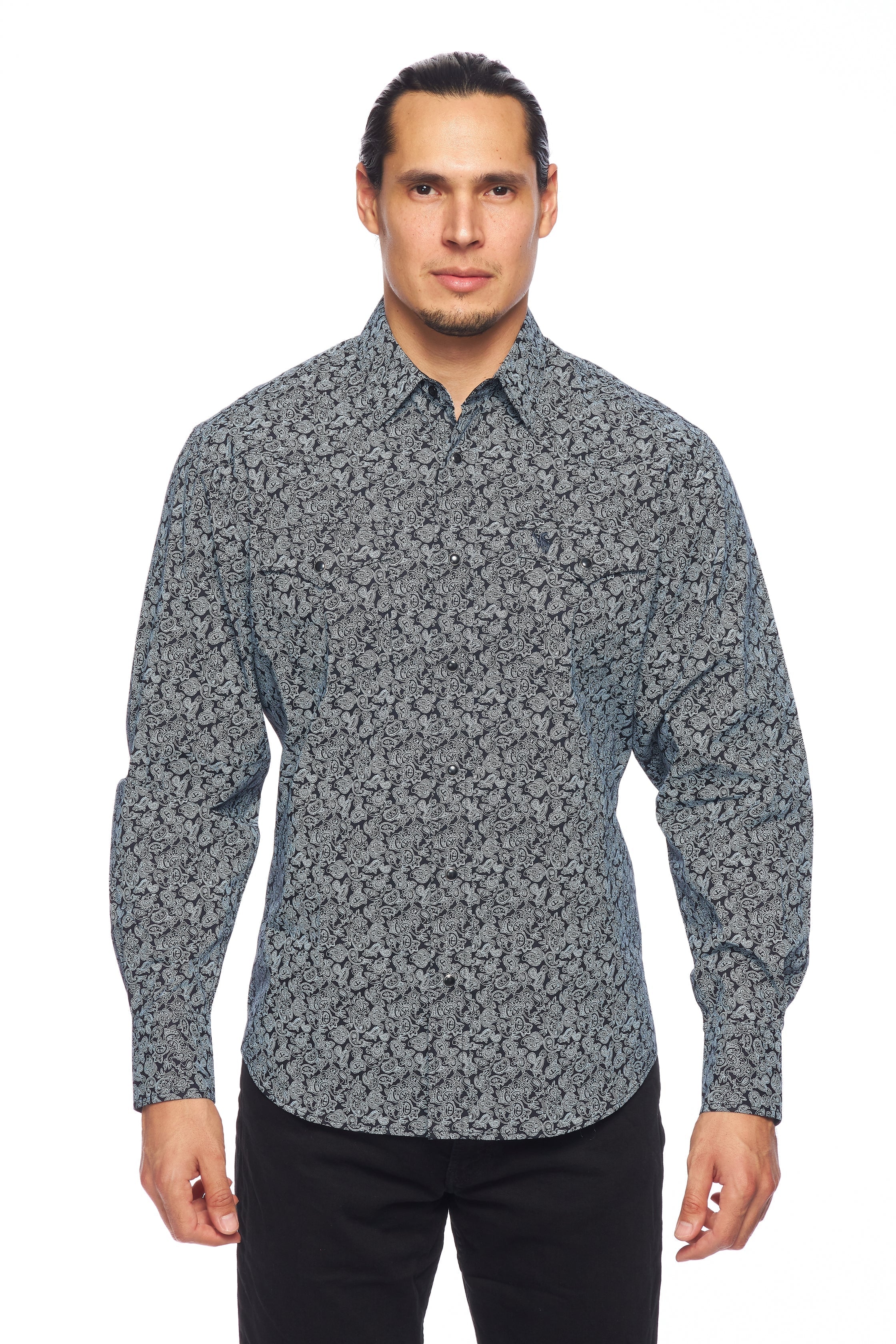 Men's Western Pearl Snap Print Shirt - PS100L-170