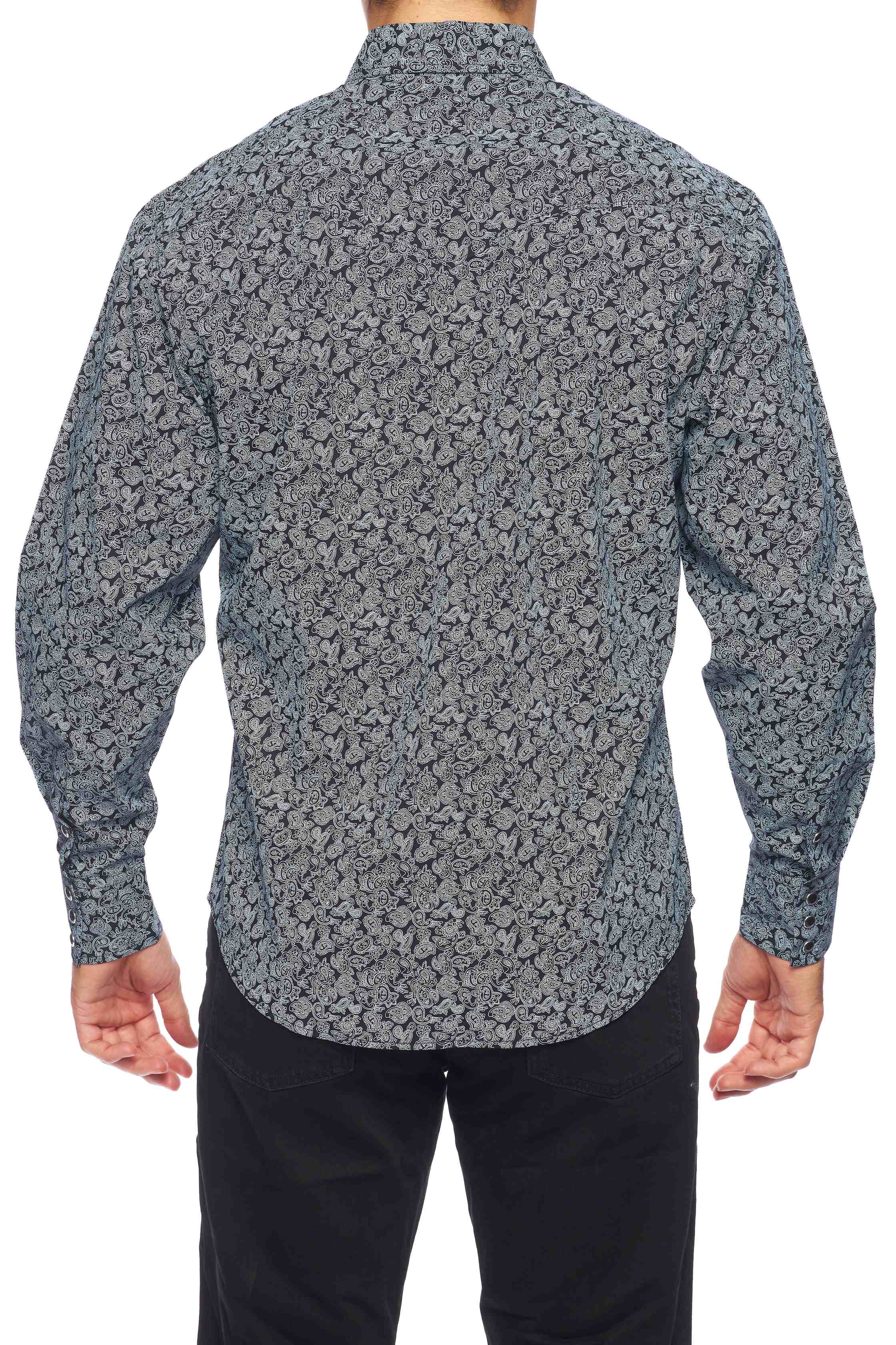 Men's Western Pearl Snap Print Shirt - PS100L-170