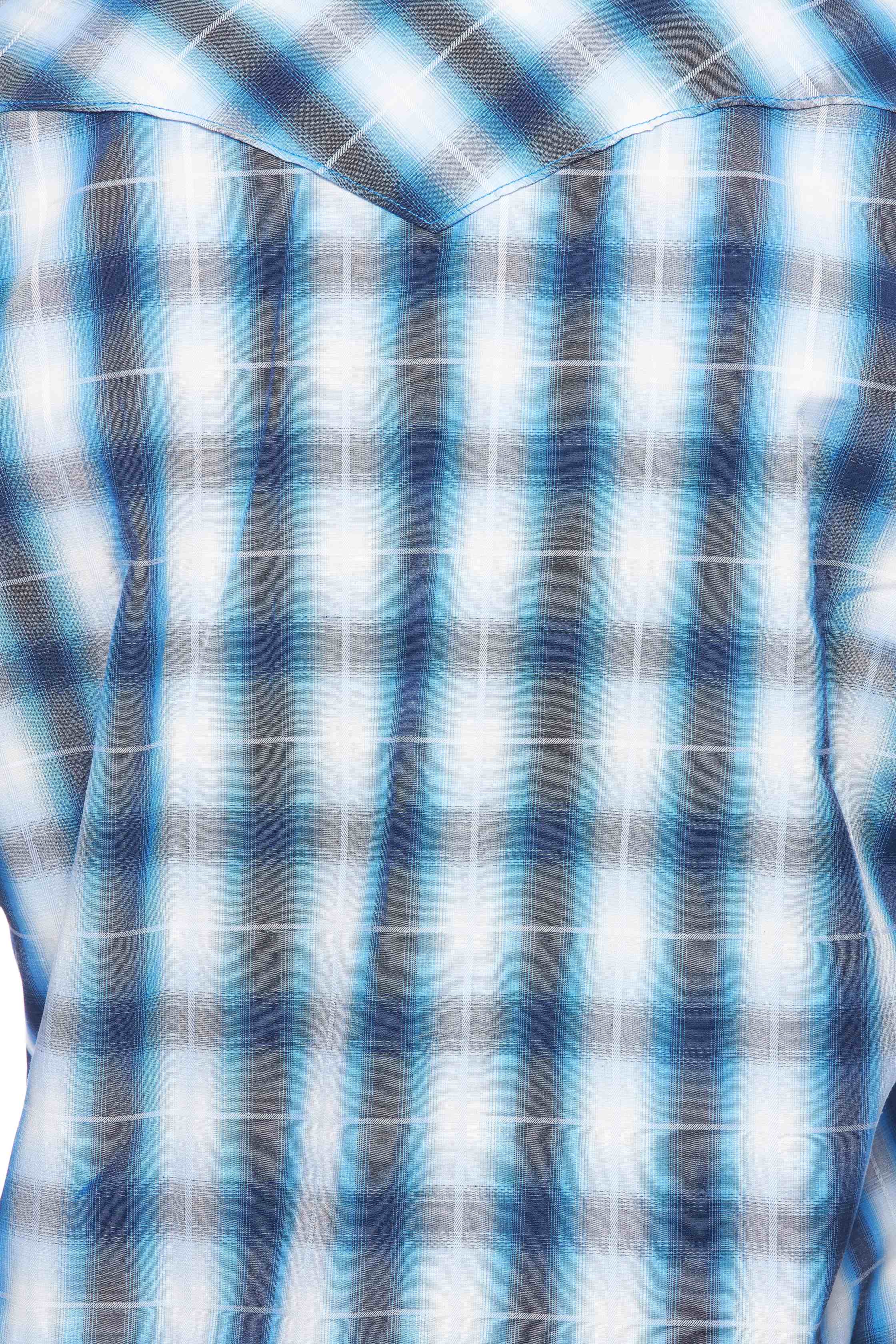 Men's Western Long Sleeve Pearl Snap Plaid Shirt-PS400-461