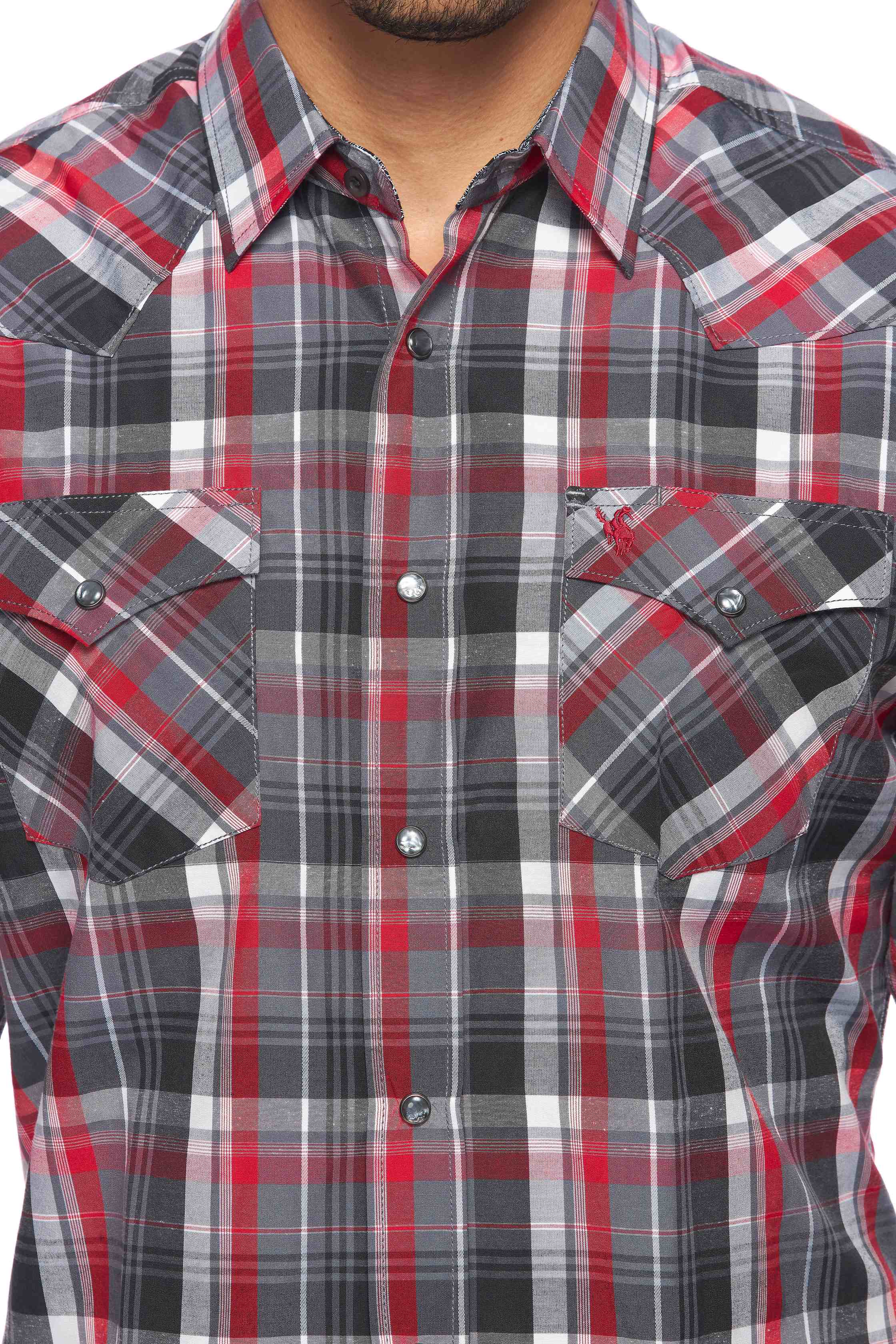 Men's Western Long Sleeve Pearl Snap Plaid Shirt - PS400-402