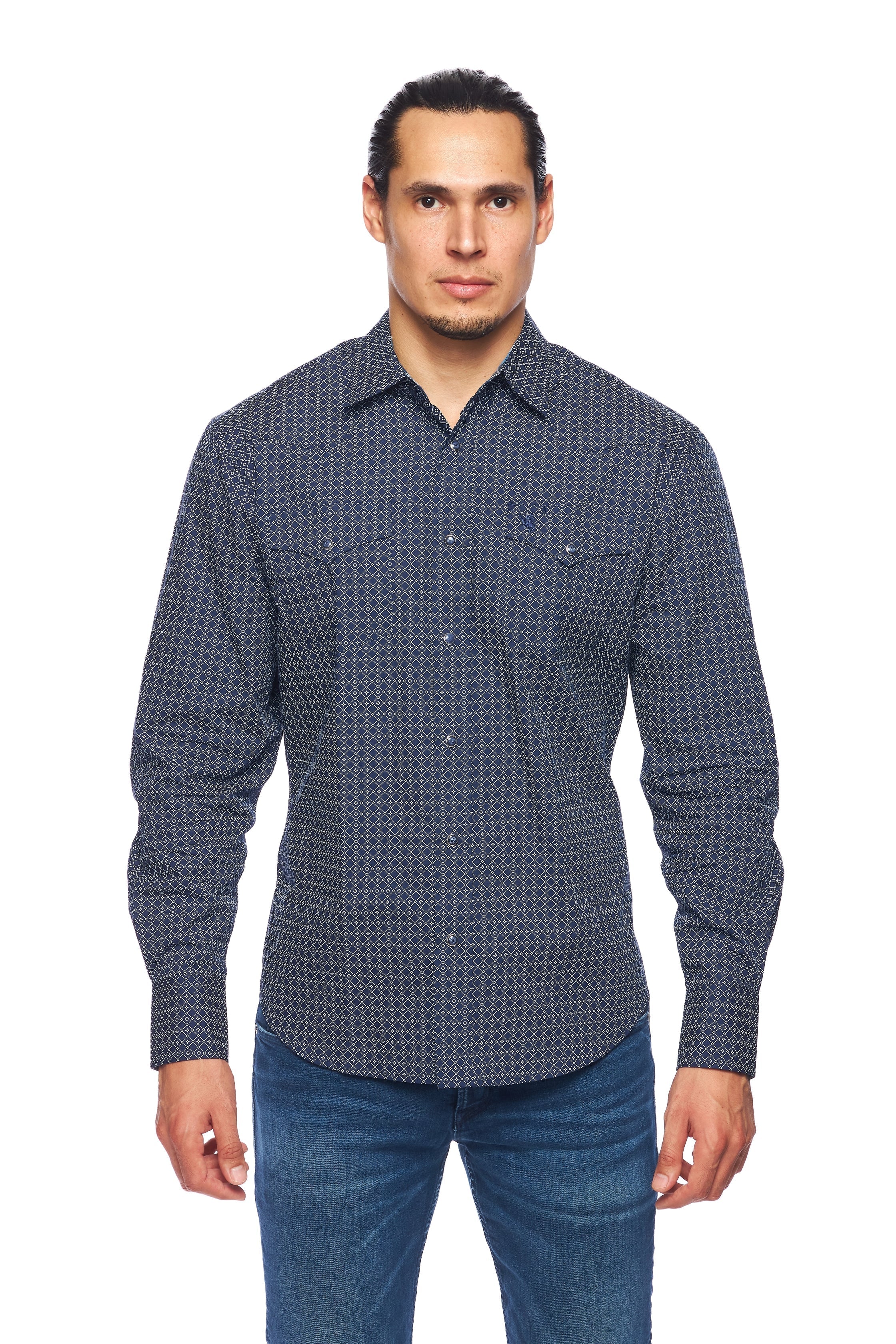 Men's Western Pearl Snap Print Shirt - PS100L-160