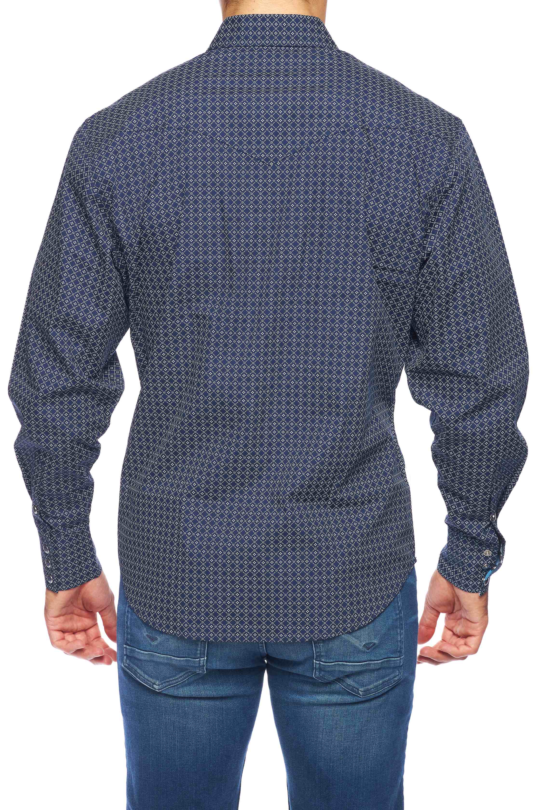 Men's Western Pearl Snap Print Shirt - PS100L-160