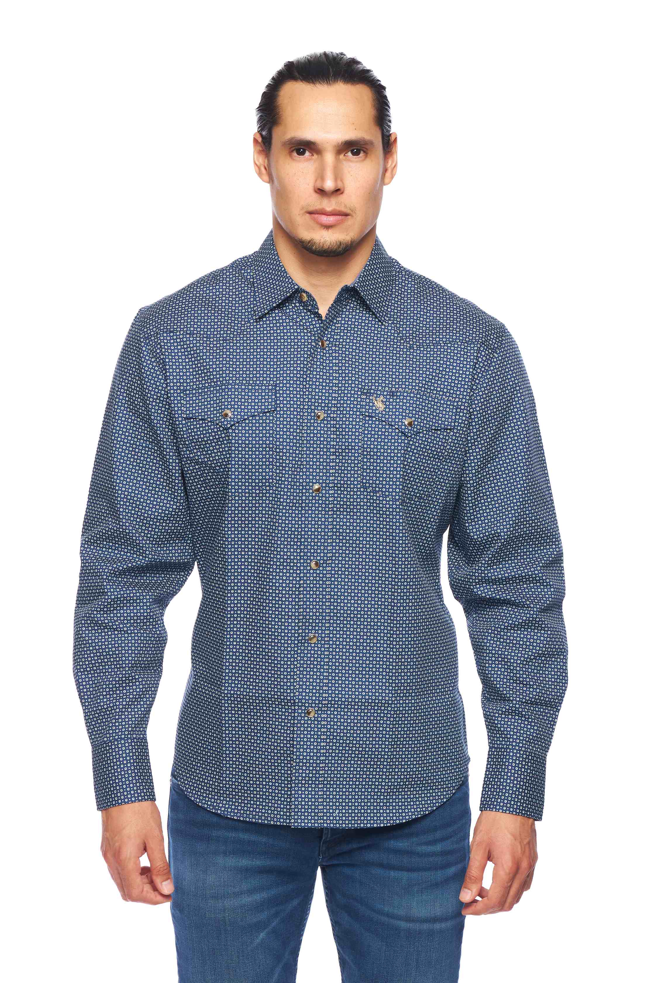 Men's Western Pearl Snaps Print Shirt - PS100L-158