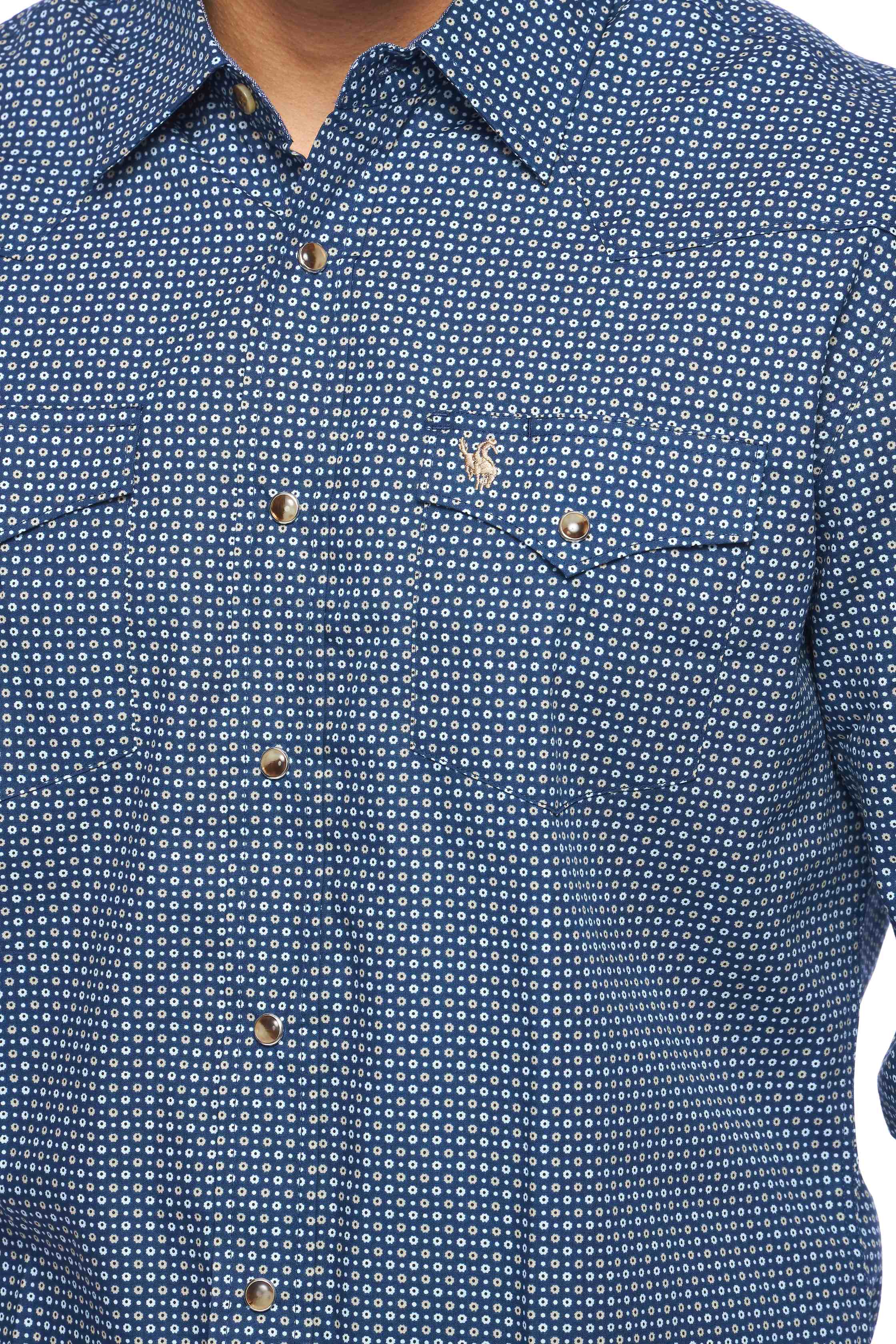 Men's Western Pearl Snaps Print Shirt - PS100L-158