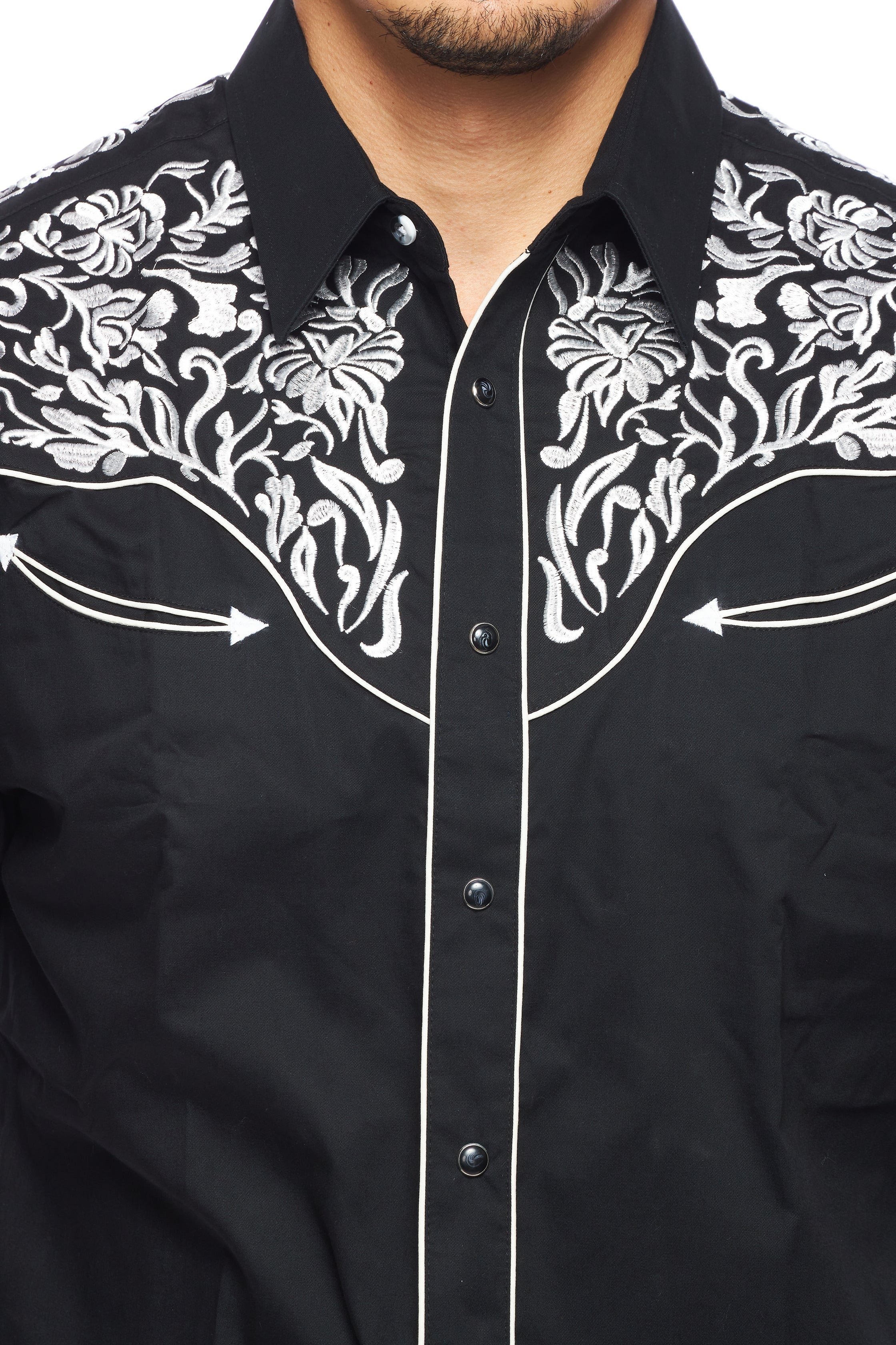 Men's Western Cowboy Embroidery Shirt -PS500L-562