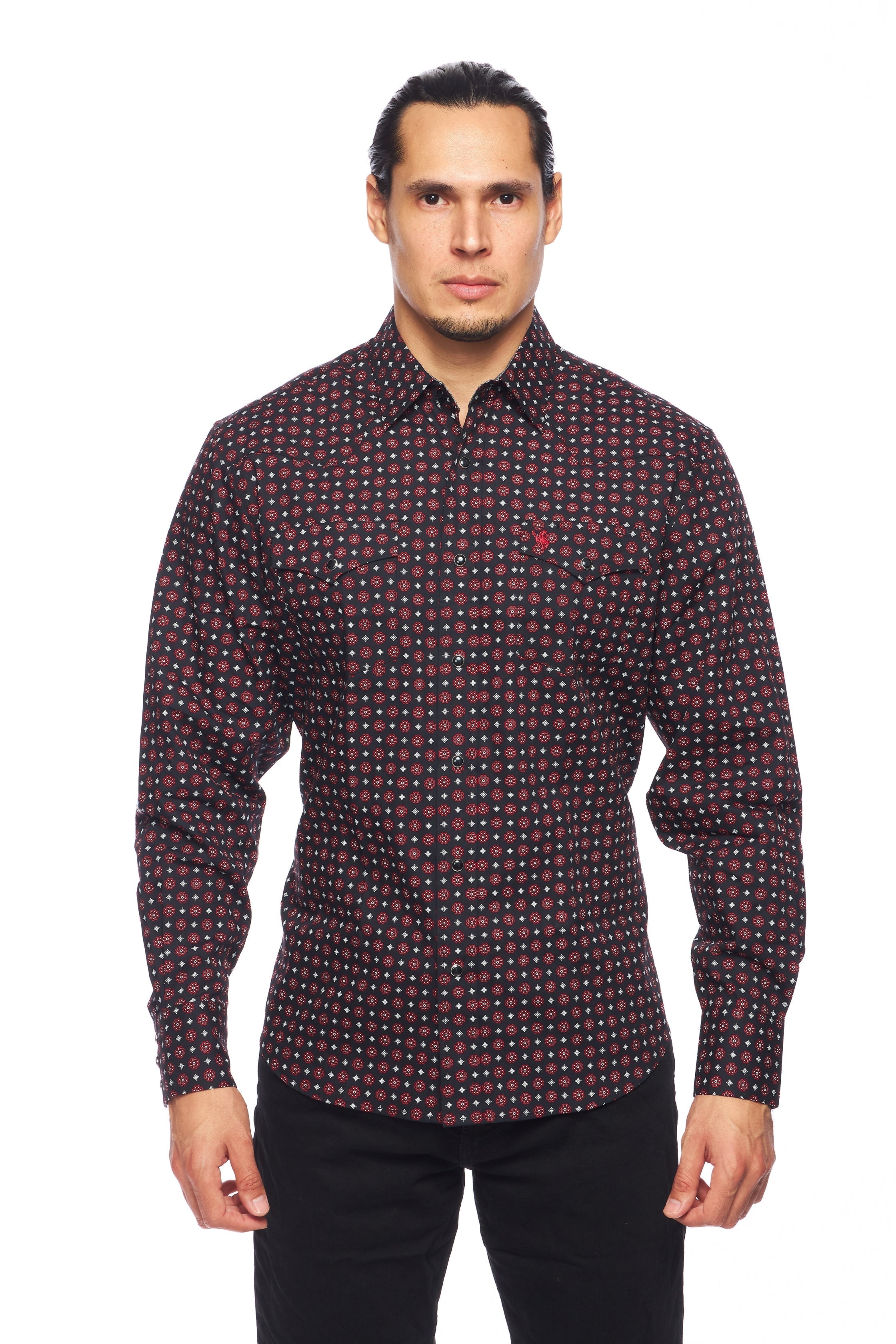 Men's Western Pearl Snap Print Shirt - PS100L-164