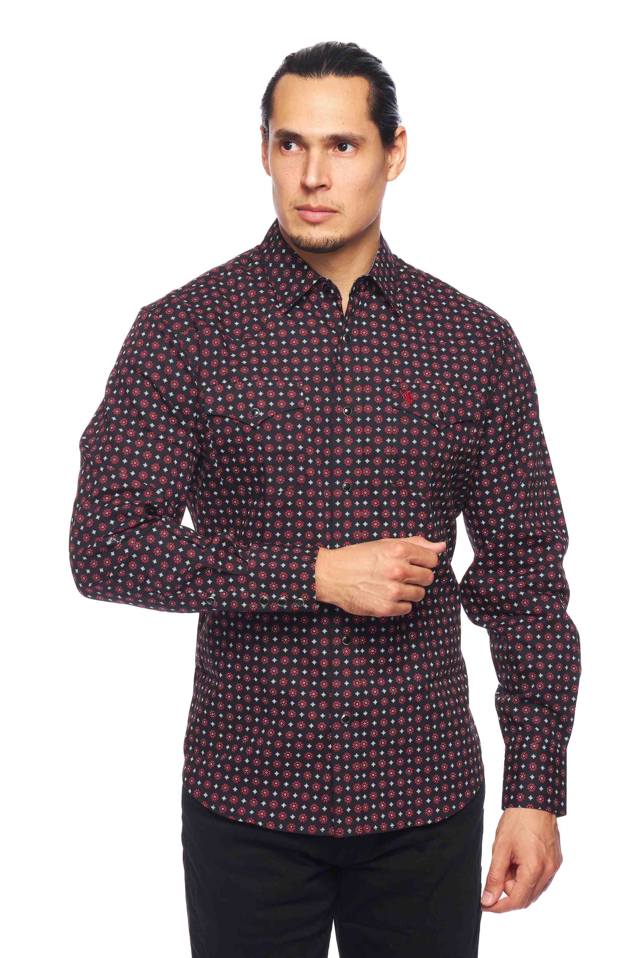 Men's Western Pearl Snap Print Shirt - PS100L-164