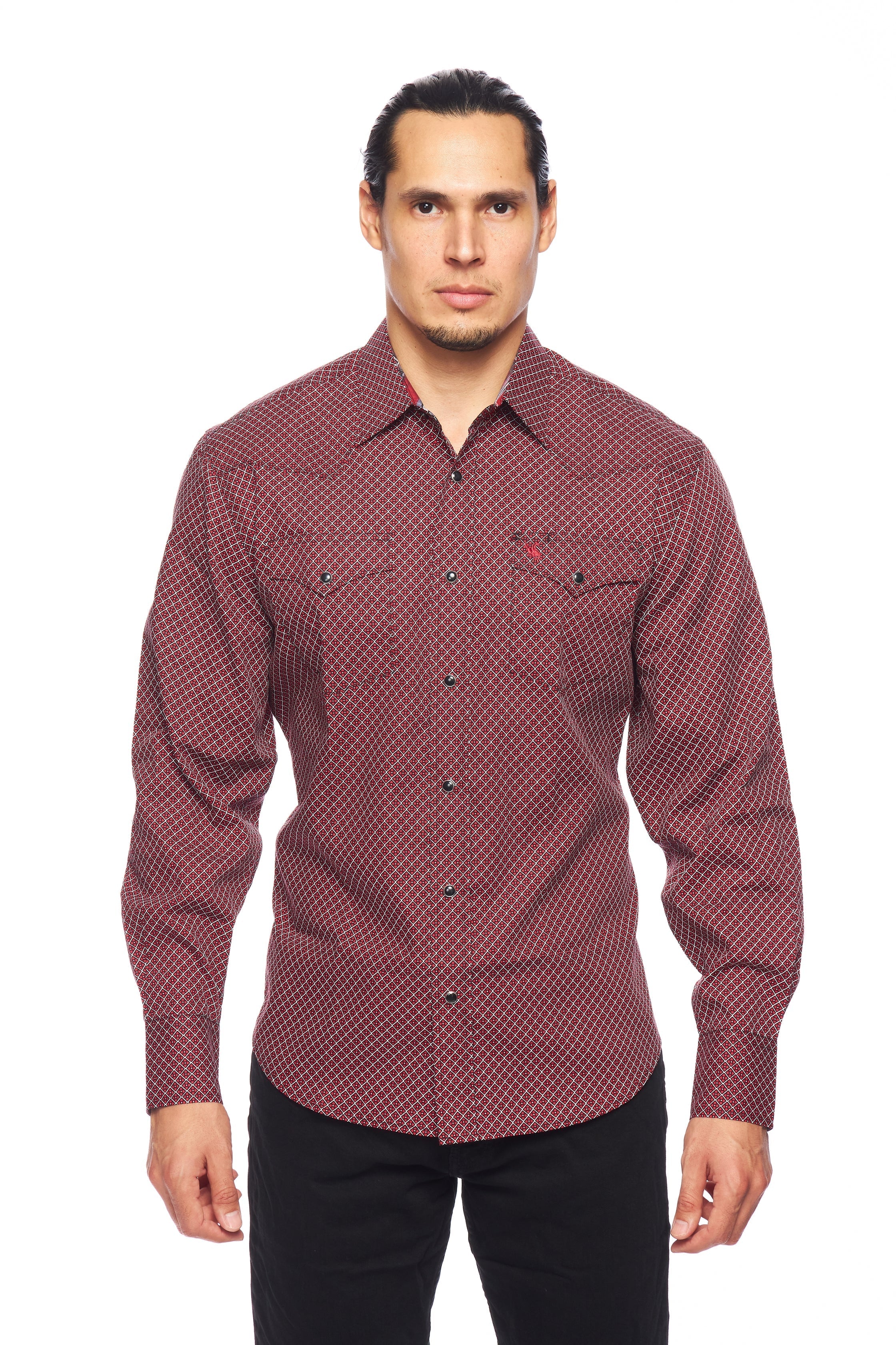 Men's Western Pearl Snap Print Shirt - PS100L-167