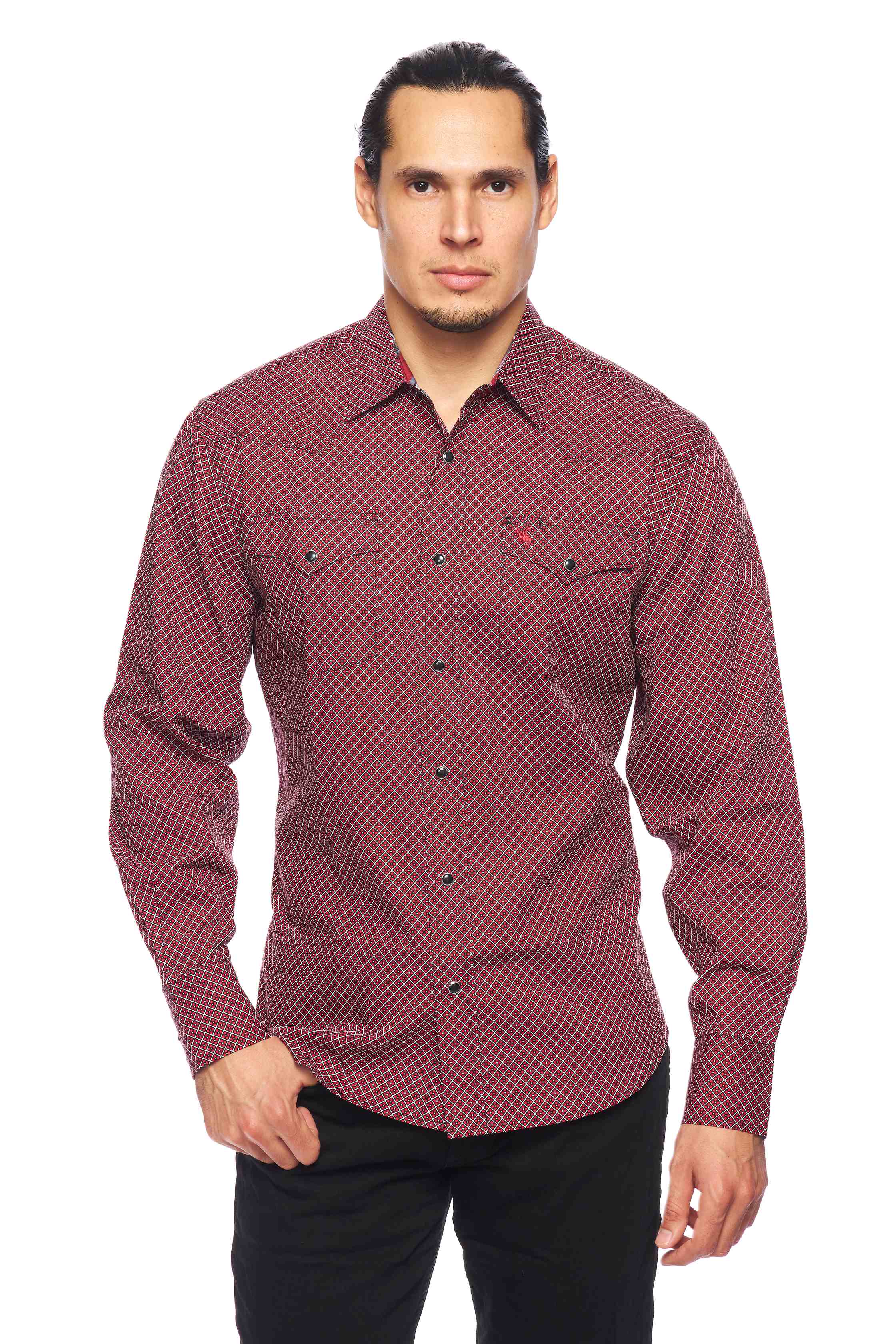 Men's Western Pearl Snap Print Shirt - PS100L-167